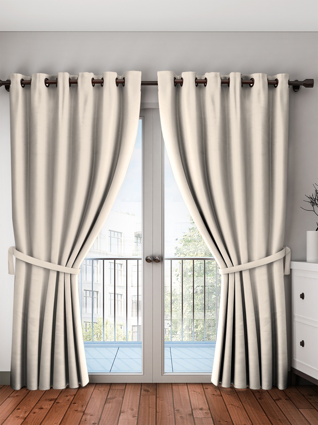 

Cortina Beige Black Set of 2 Out Door Curtains