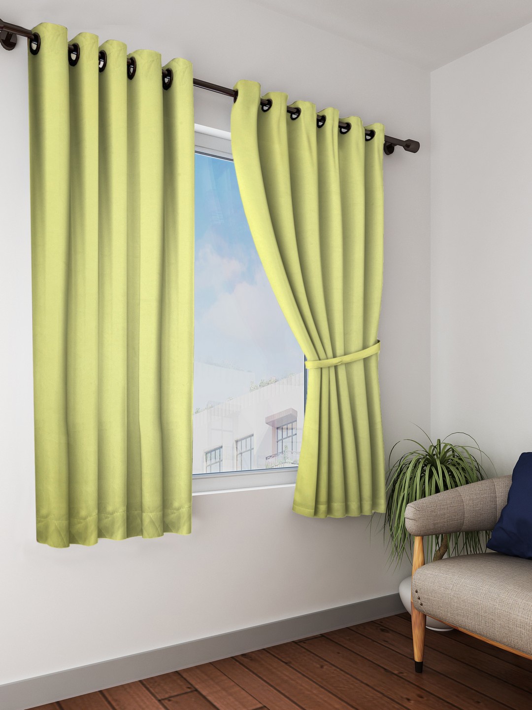 

Cortina Set of 2 Blackout Window Curtains, Lime green