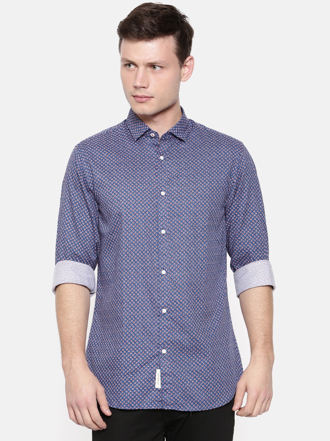 

Jack & Jones Men Blue Slim Fit Printed Casual Shirt