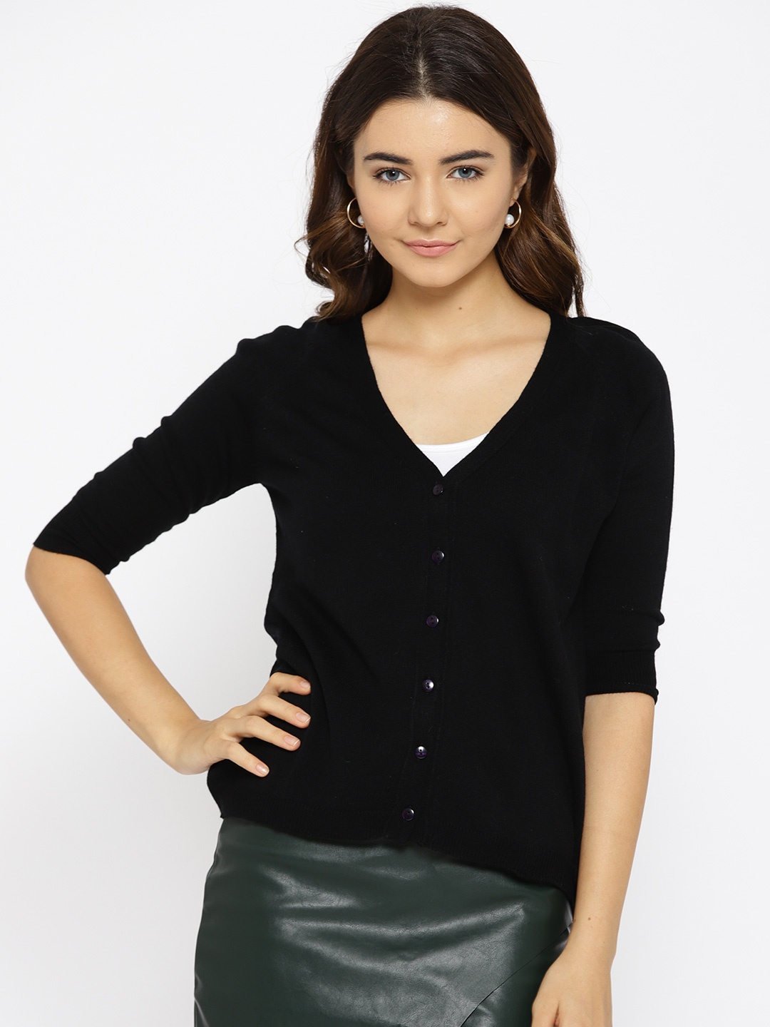 

Species Women Black Solid Cardigan