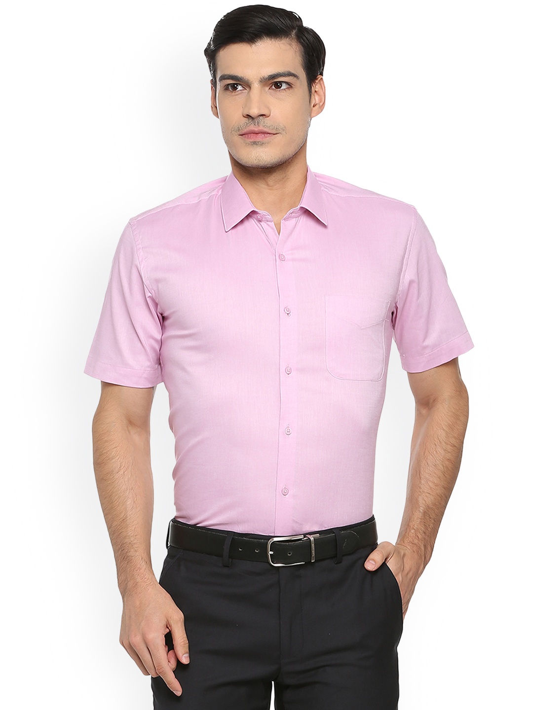 

Peter England Men Pink Regular Fit Solid Formal Shirt