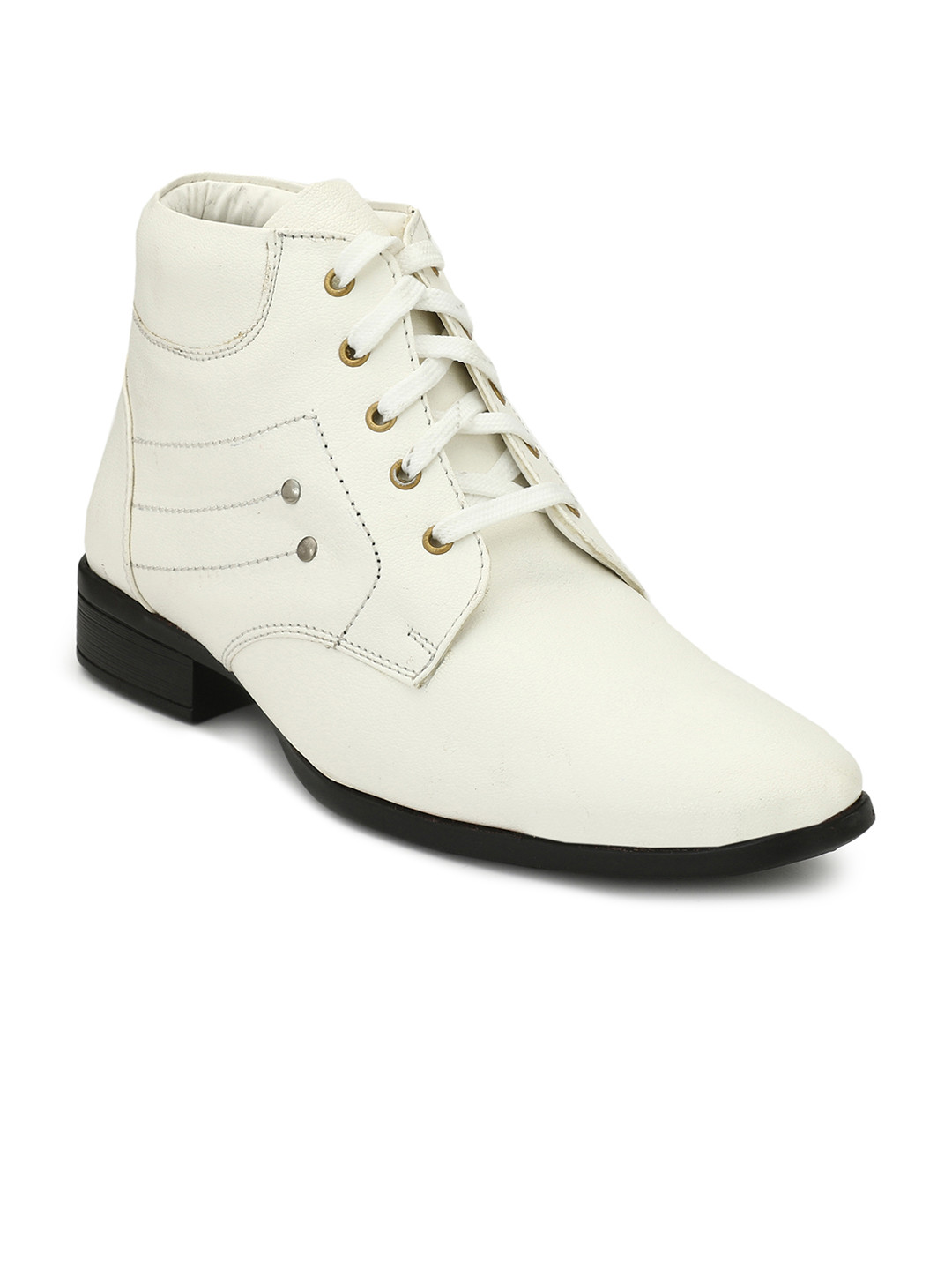 

Eego Italy Men White Solid Mid-Top Flat Boots