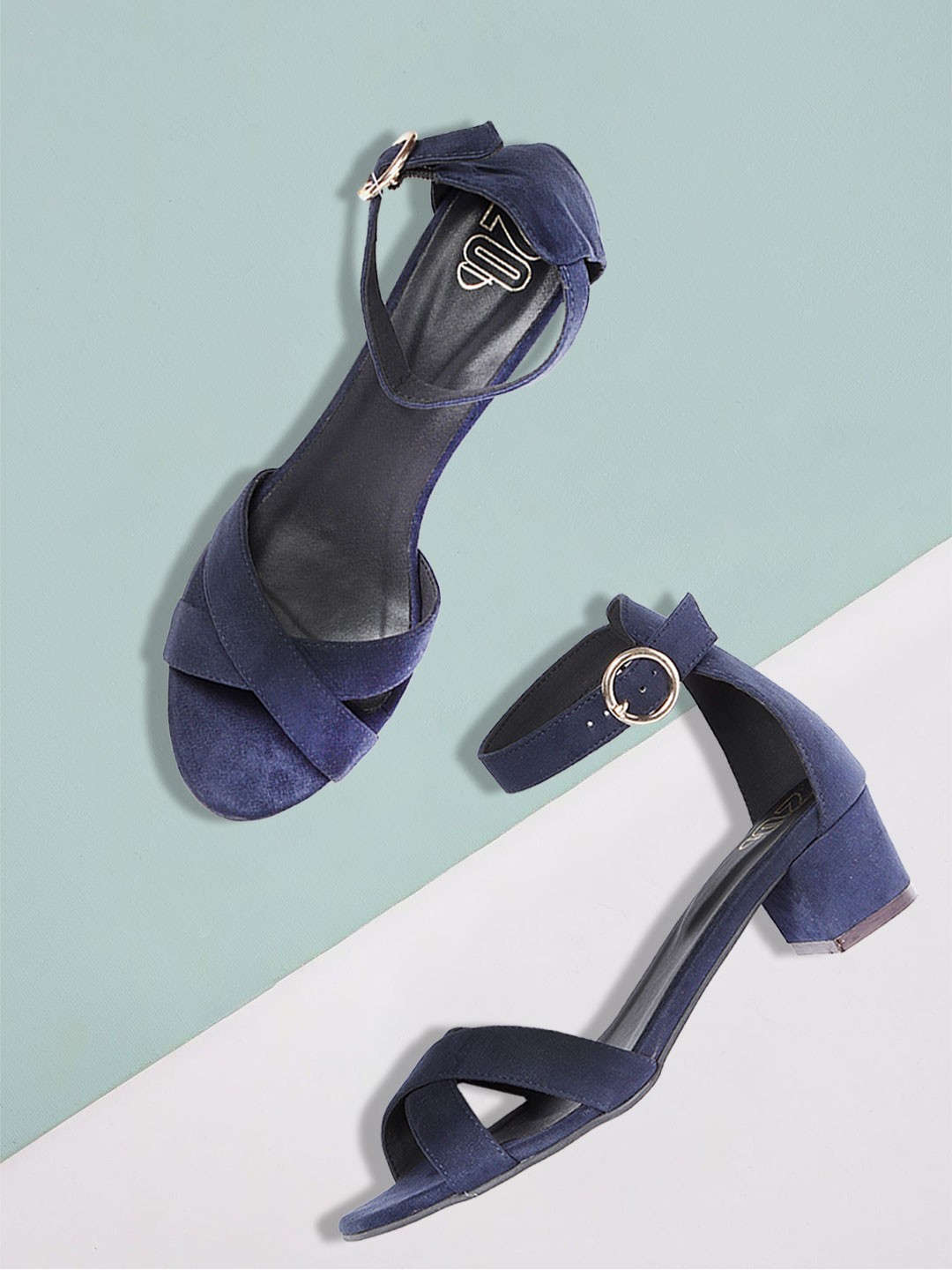 

20Dresses Women Navy Blue Solid Block Heels