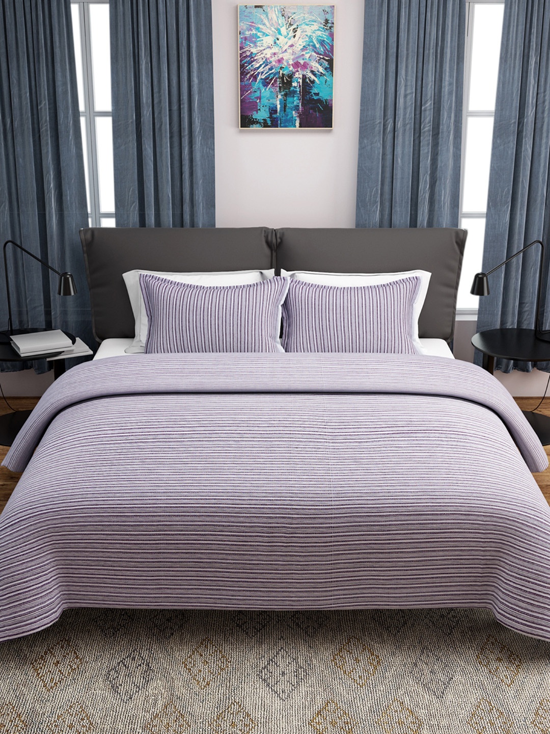 

ROMEE Cream & Maroon Woven Design Cotton Double Bed Cover with 2 Pillow Covers