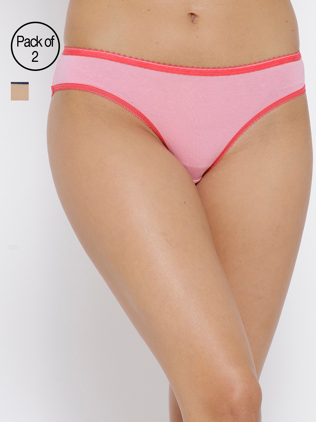 

Clovia Women Pack of 2 Low-Rise Bikini Briefs PNC733C20XXL, Pink