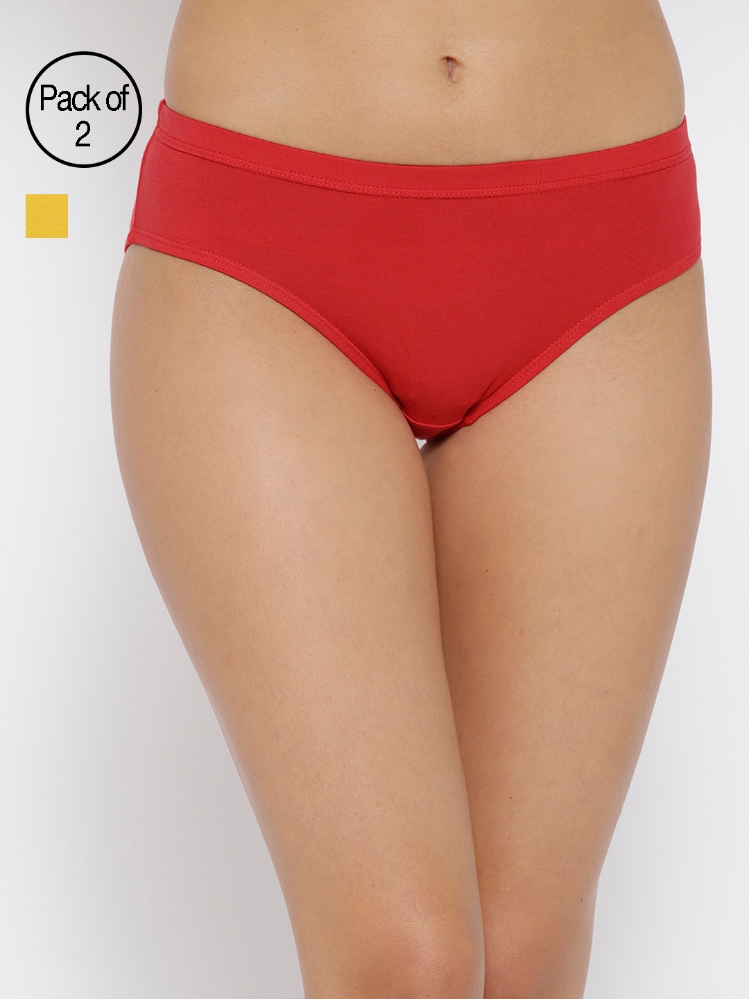 

Clovia Women Pack of 2 Hipster Briefs PNC250840, Red