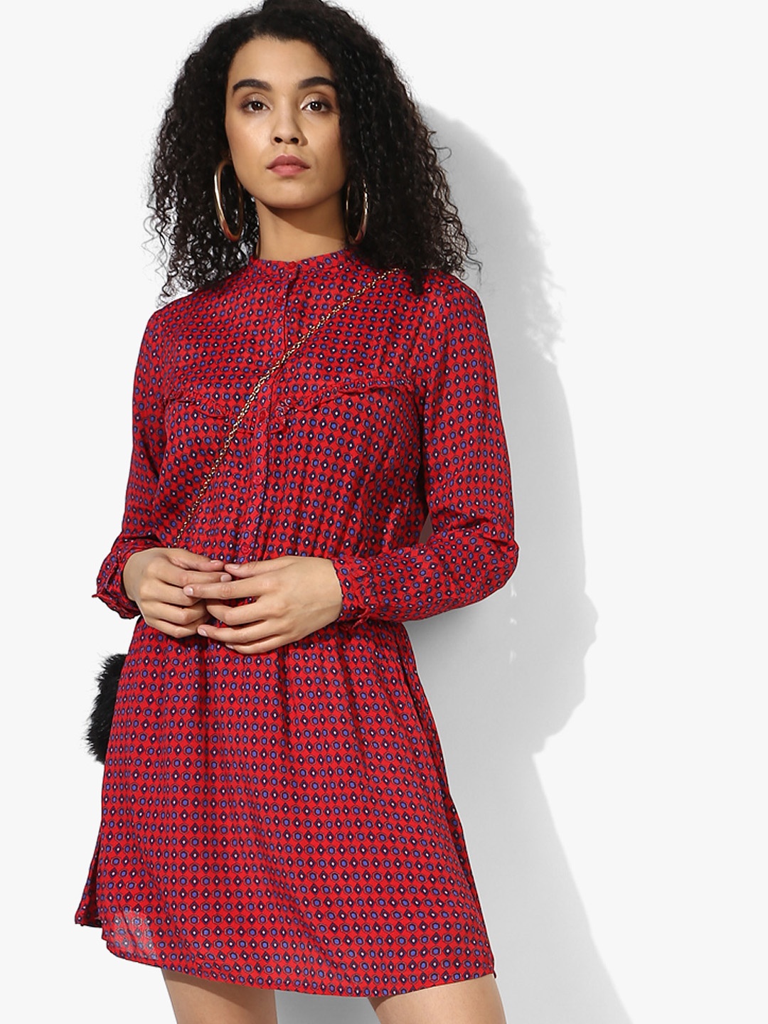 

Pepe Jeans Red Printed Shirt Dress