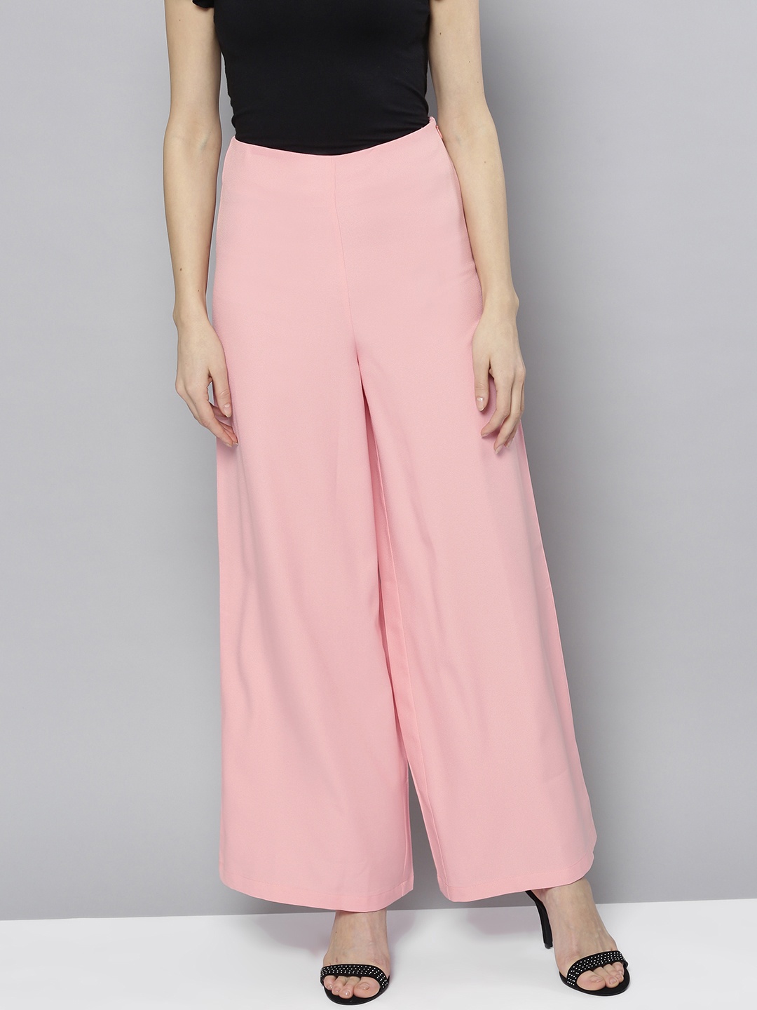 

Harpa Women Pink Regular Fit Solid Parallel Trousers