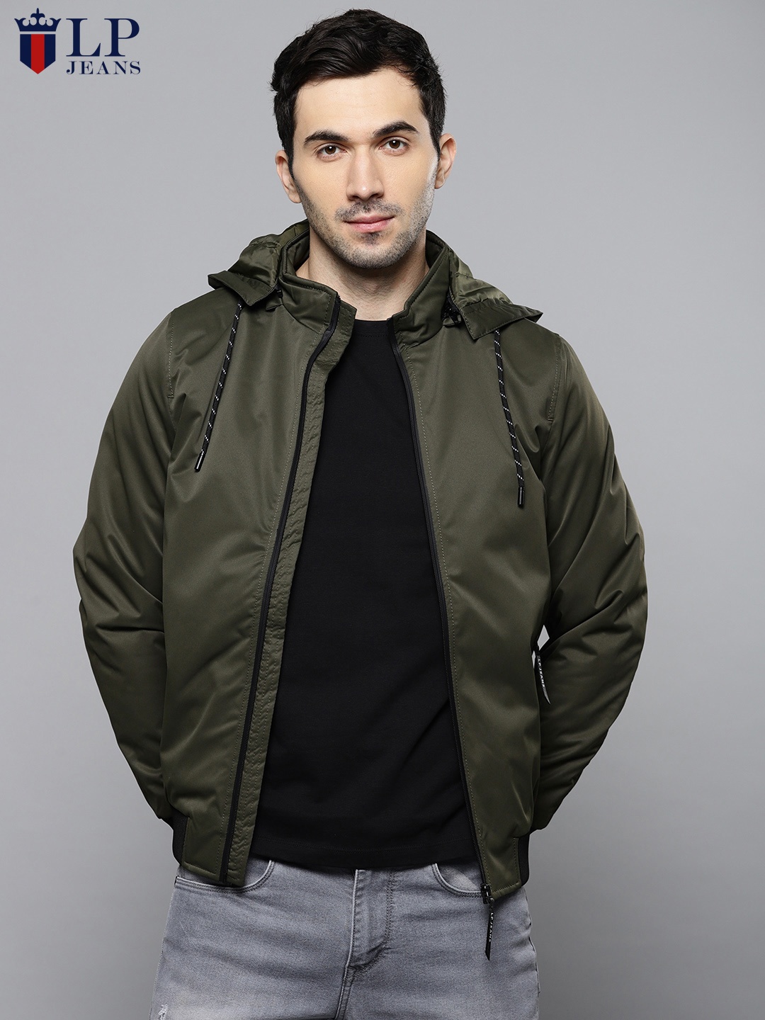 

Louis Philippe Jeans Men Green Solid Bomber