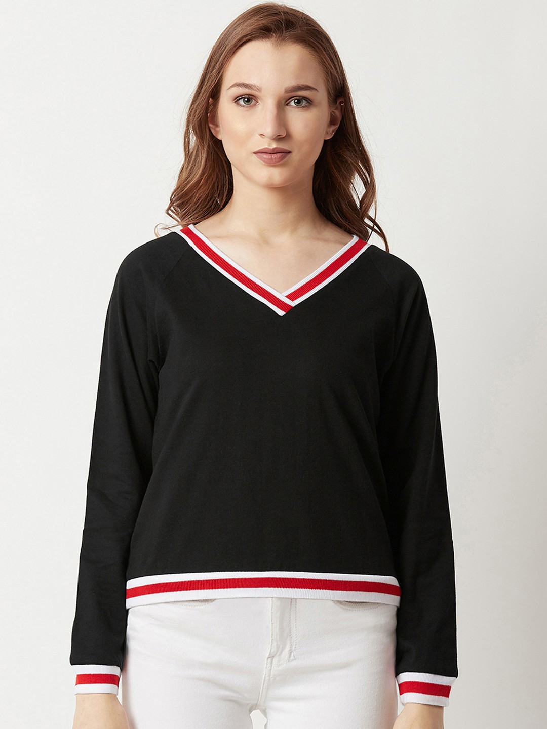 

Miss Chase Women Black Solid Sweatshirt
