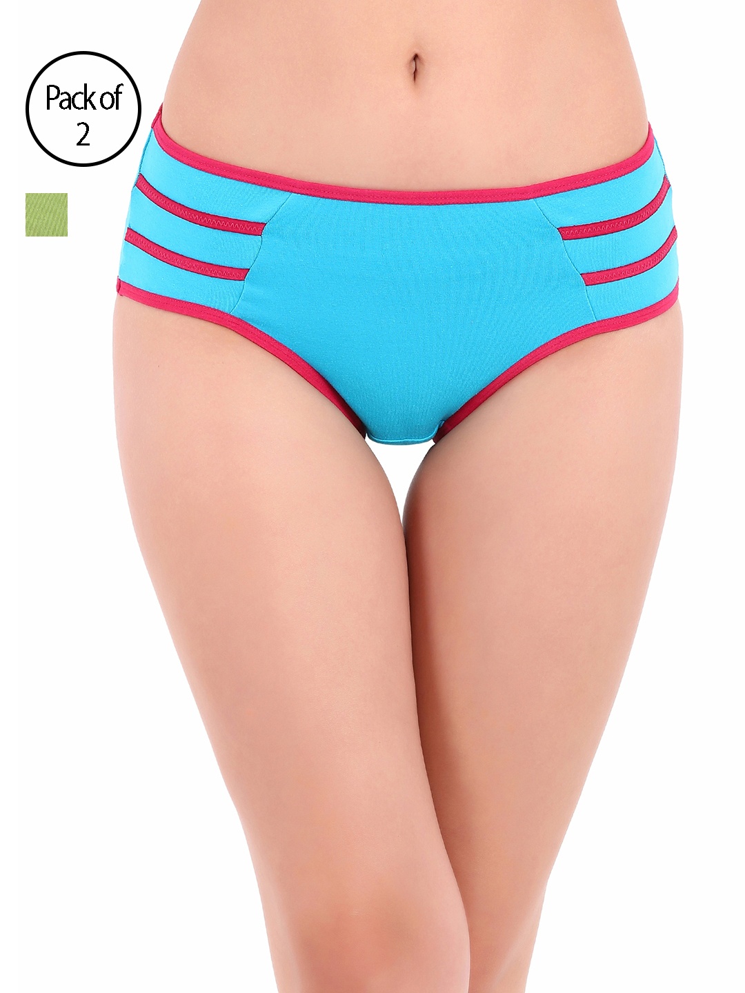 

Clovia Women Pack Of 2 Hipster Briefs COMPNC448XL, Blue