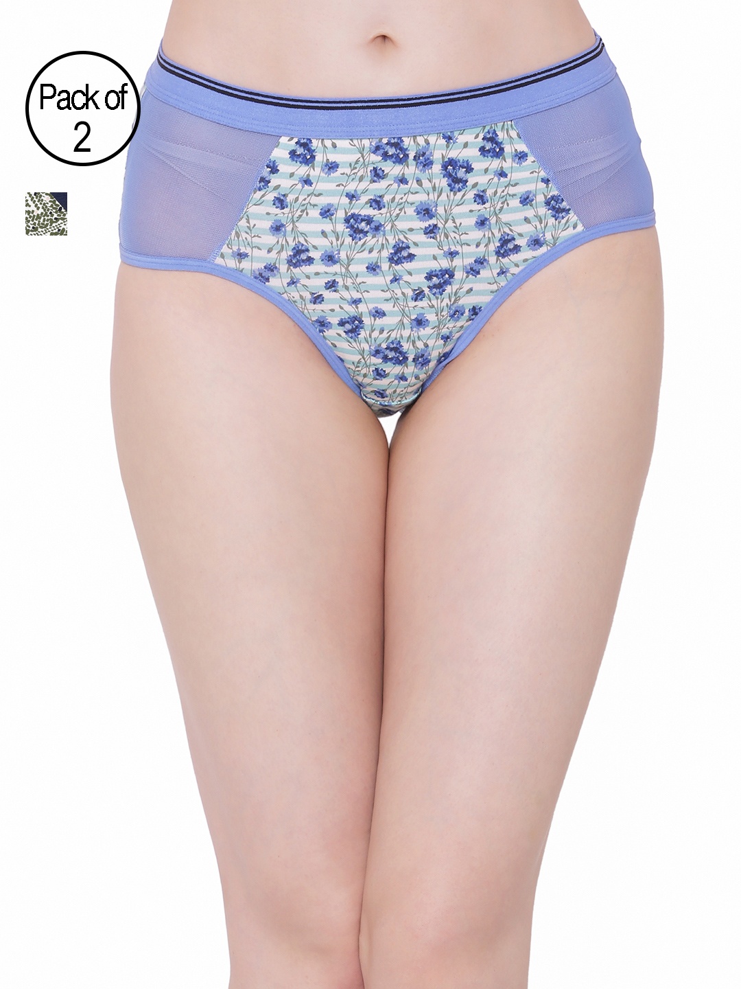 

Clovia Women Pack Of 2 Hipster Briefs COMPNC501XL, Green