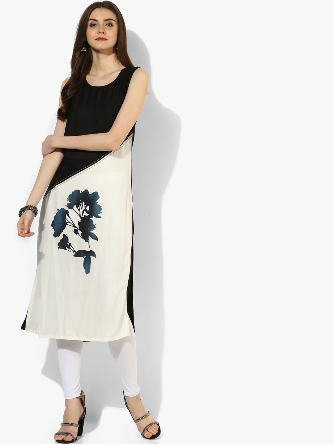 

RANGMANCH BY PANTALOONS Women Colourblocked Kurta, Off white