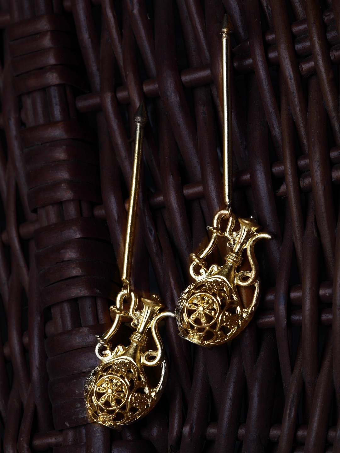 

DIVA WALK Gold-Toned Contemporary Handcrafted Drop Earrings