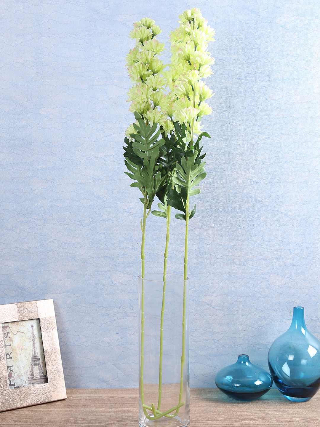 

Fourwalls Set Of 3 Green Artificial Chrysanthemum Flower Stems without pot