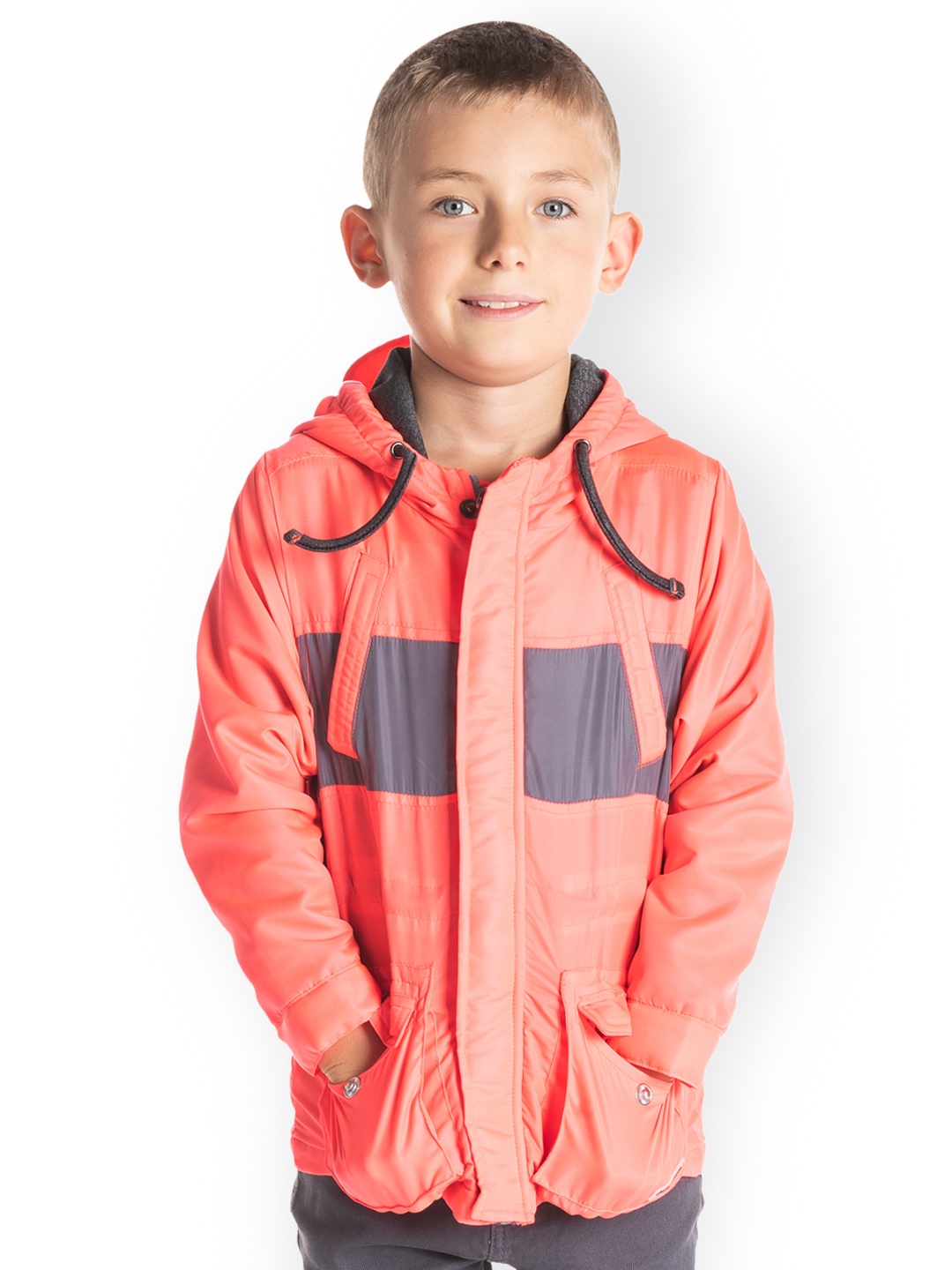 

Cherry Crumble Kids Orange Colourblocked Tailored Jacket