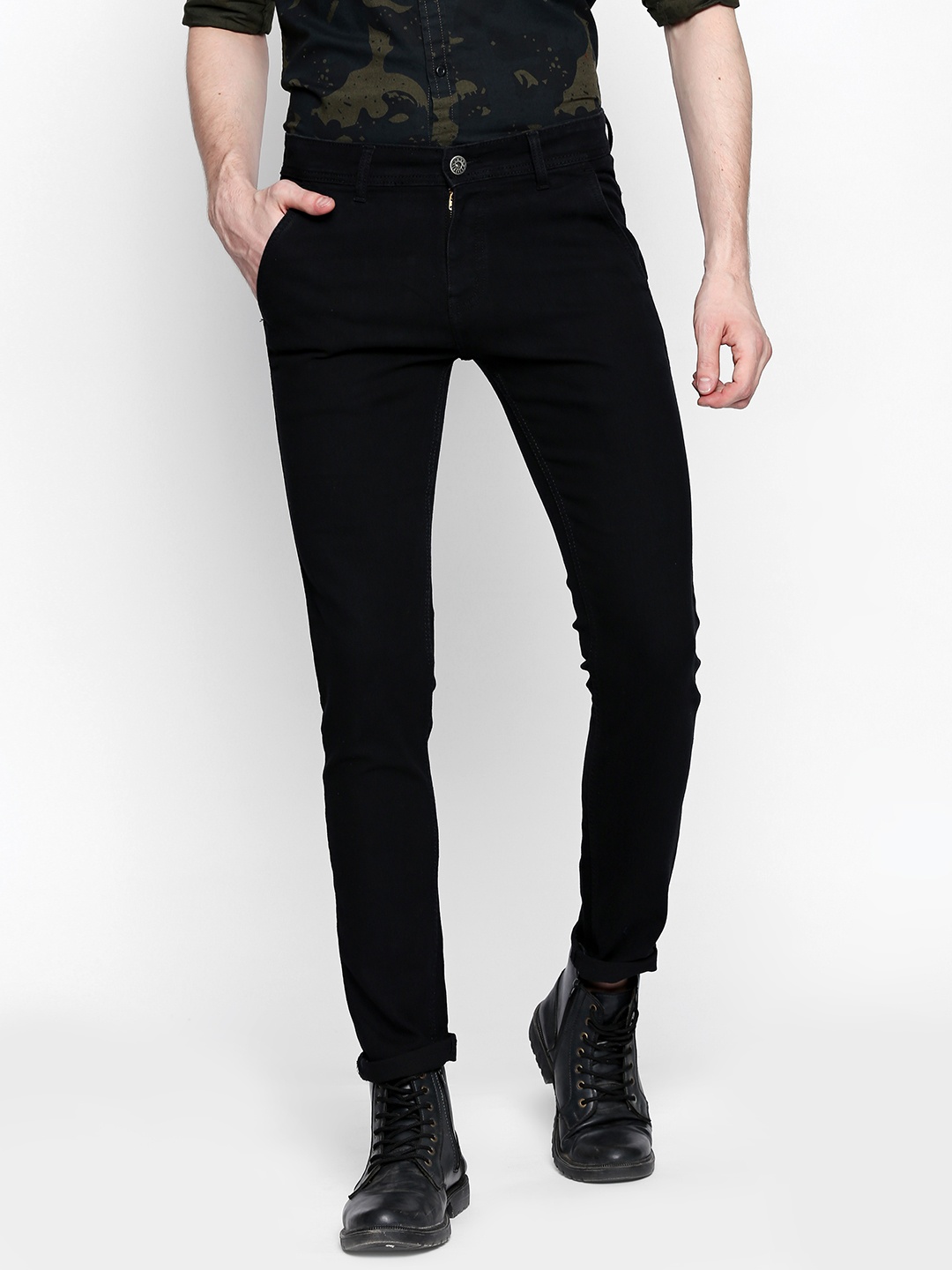 

High Star Men Black Slim Fit Mid-Rise Clean Look Stretchable Jeans