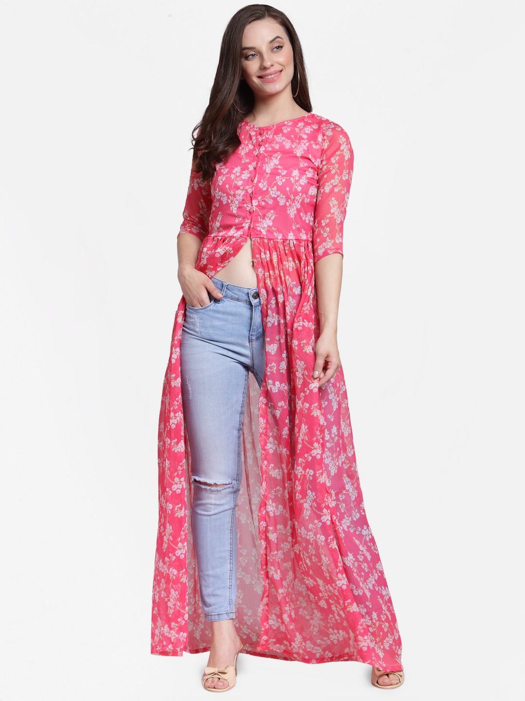 

Cation Women Pink Printed Tunic