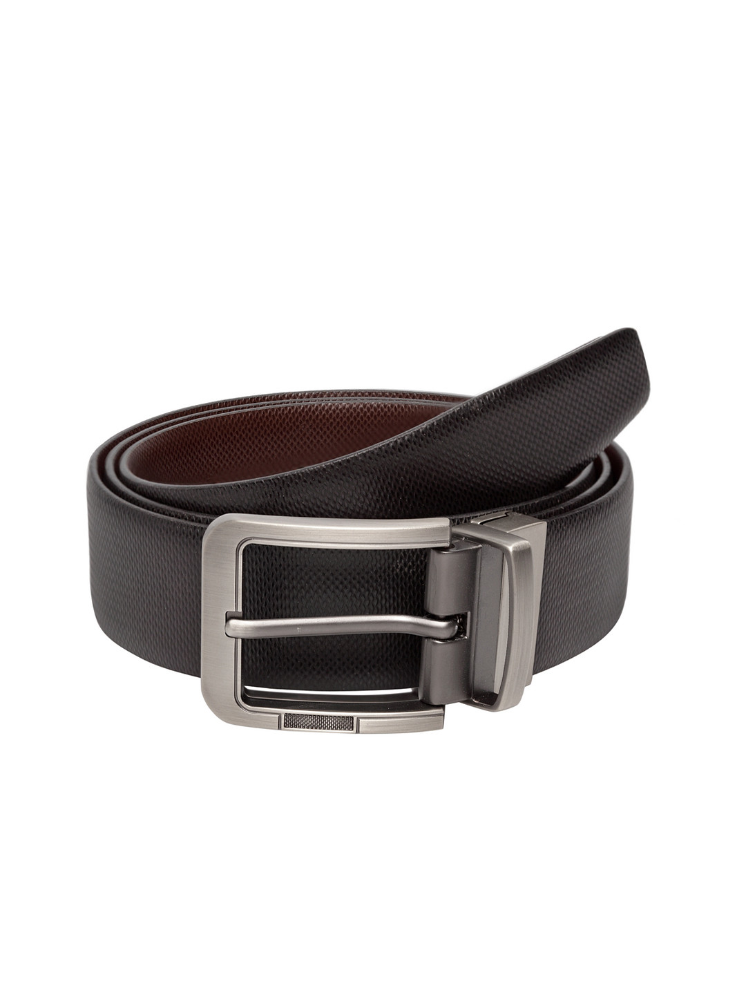 

Teakwood Leathers Men Black & Brown Solid Reversible Leather Belt