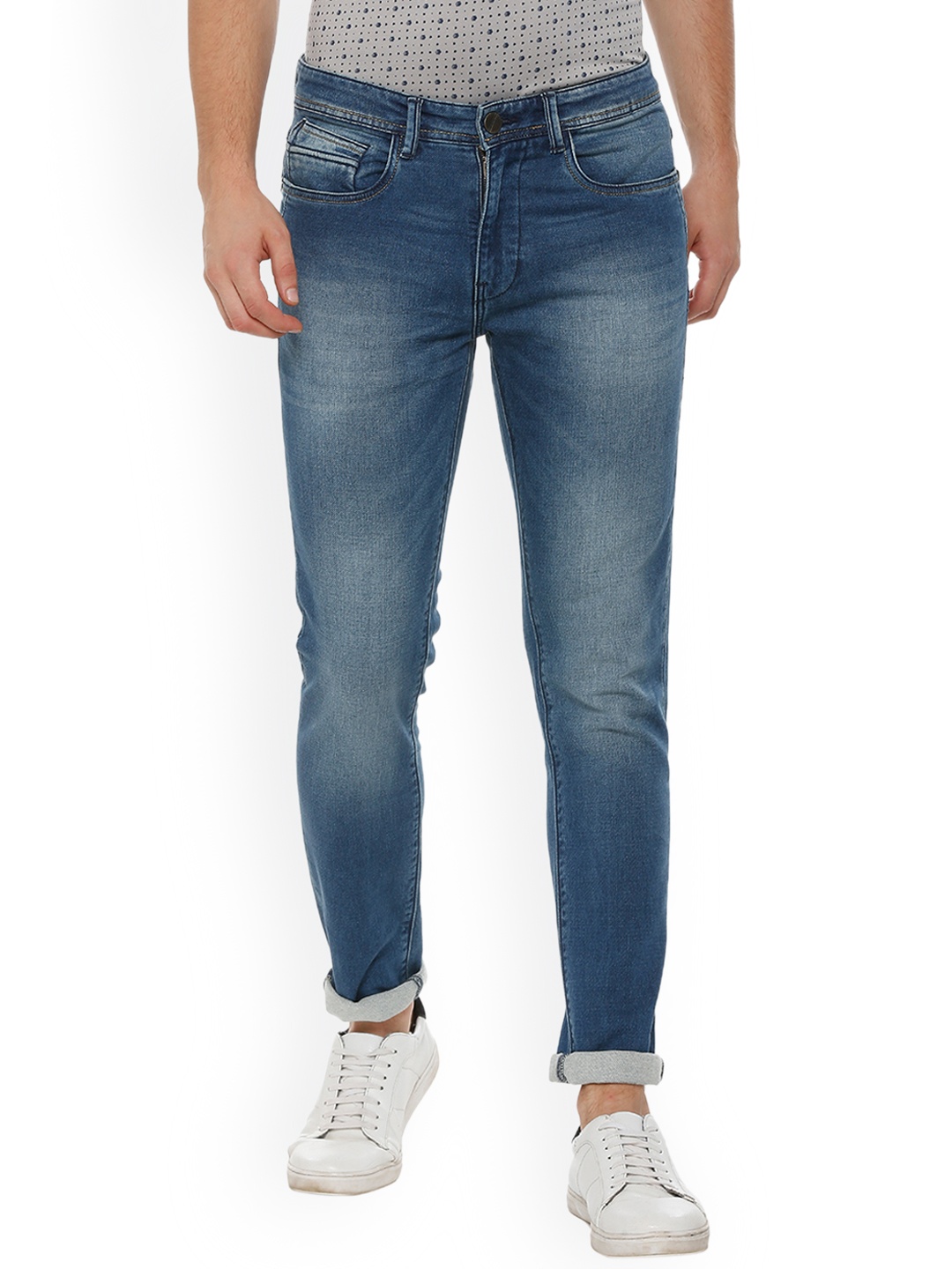 

V Dot Men Blue Skinny Fit Mid-Rise Clean Look Jeans