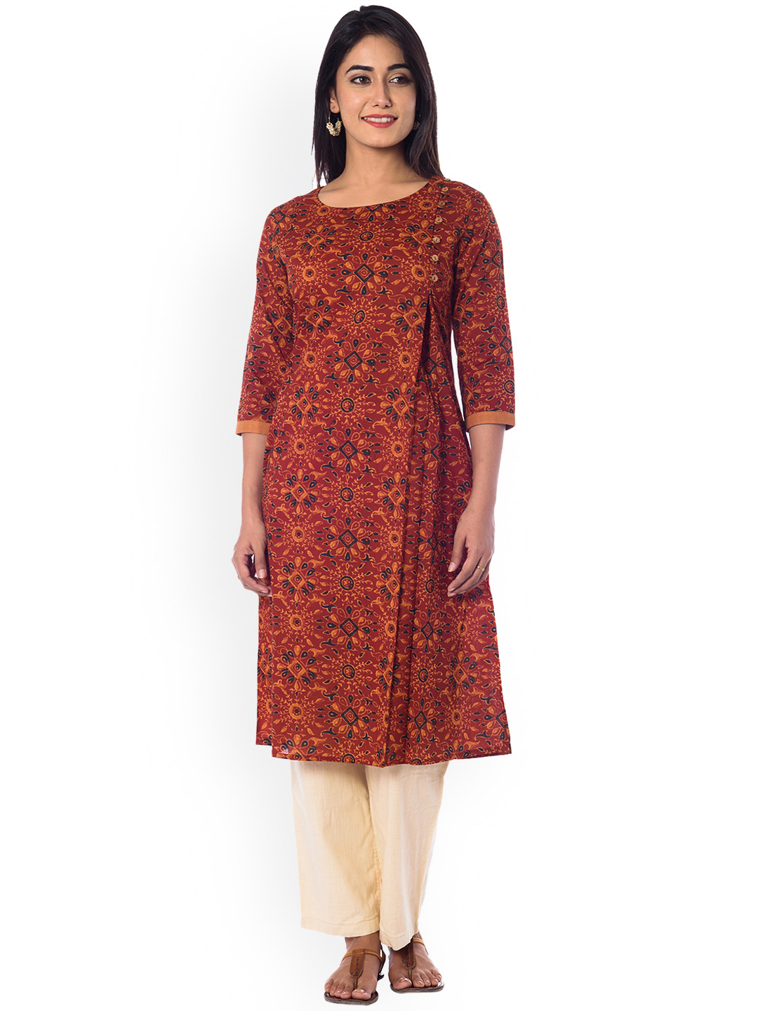 

anayna Women Maroon Printed A-Line Kurta
