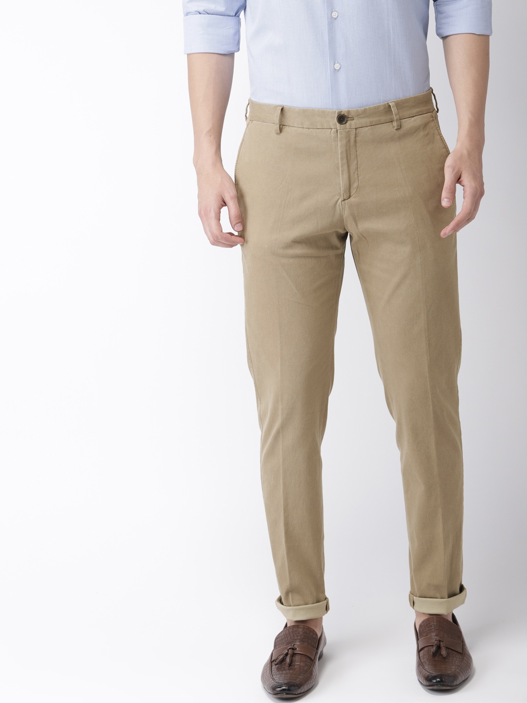 

Tommy Hilfiger Men Brown Regular Fit Solid Regular Trousers