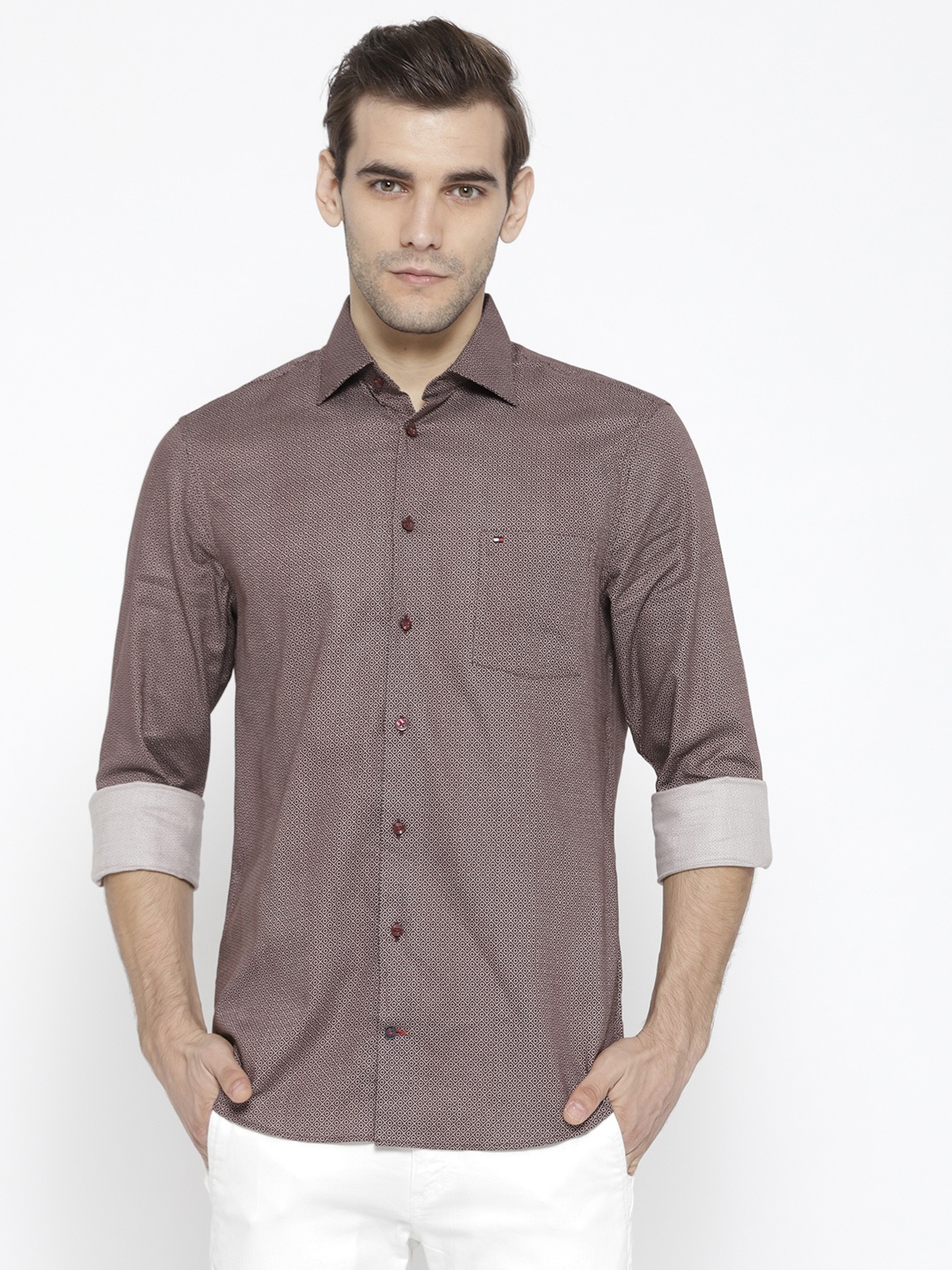 

Tommy Hilfiger Men Brown Regular Fit Printed Casual Shirt