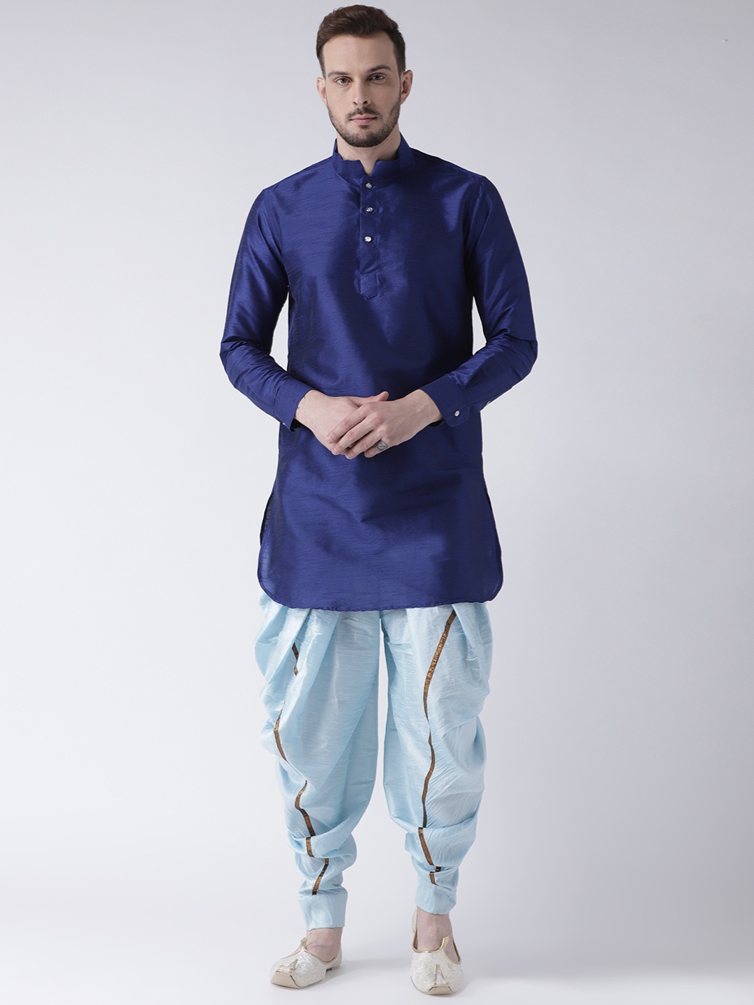 

DEYANN Men Blue Solid Kurta with Patiala