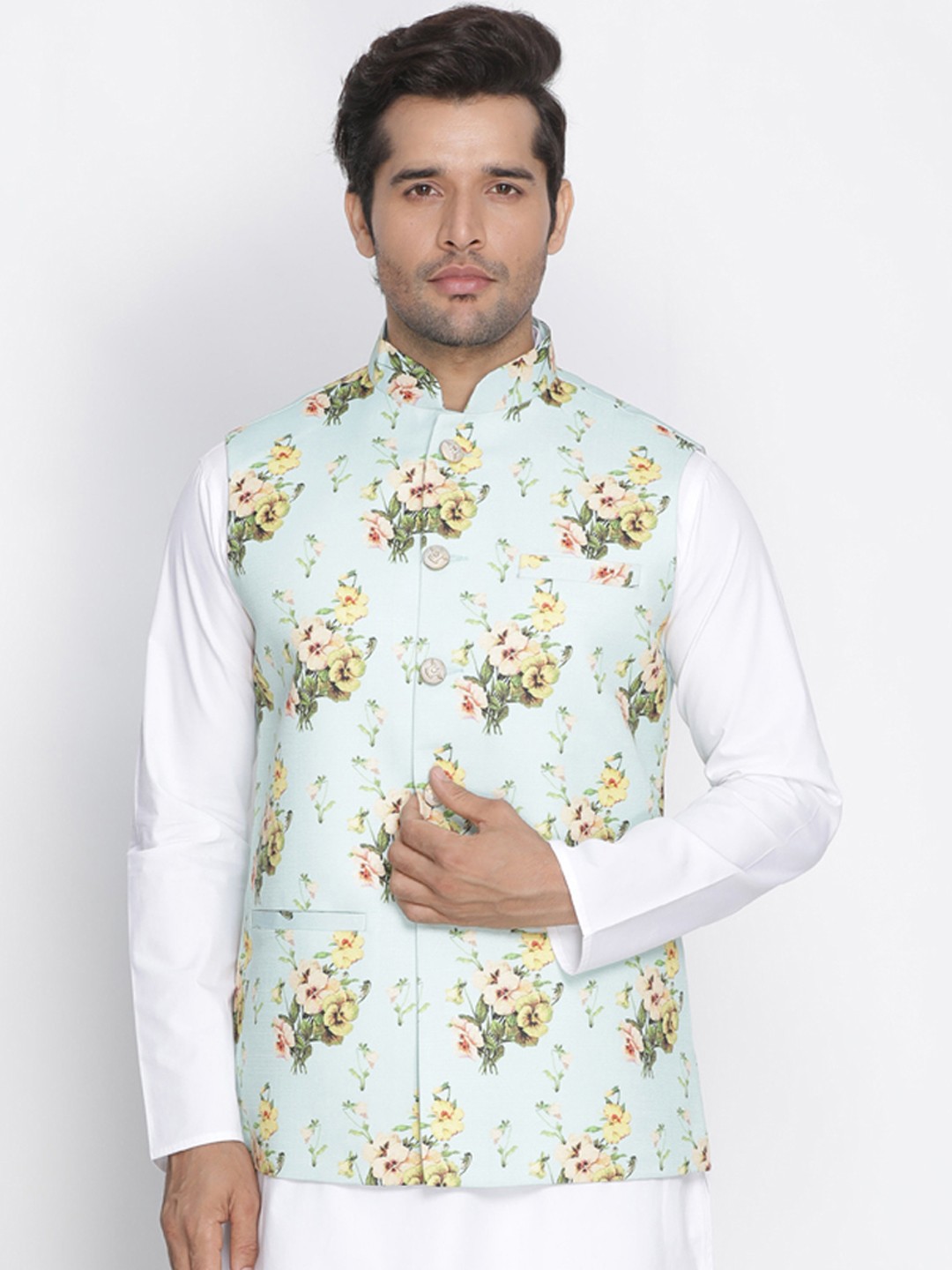 

Vastramay Men Multi-Coloured Printed Nehru Jacket