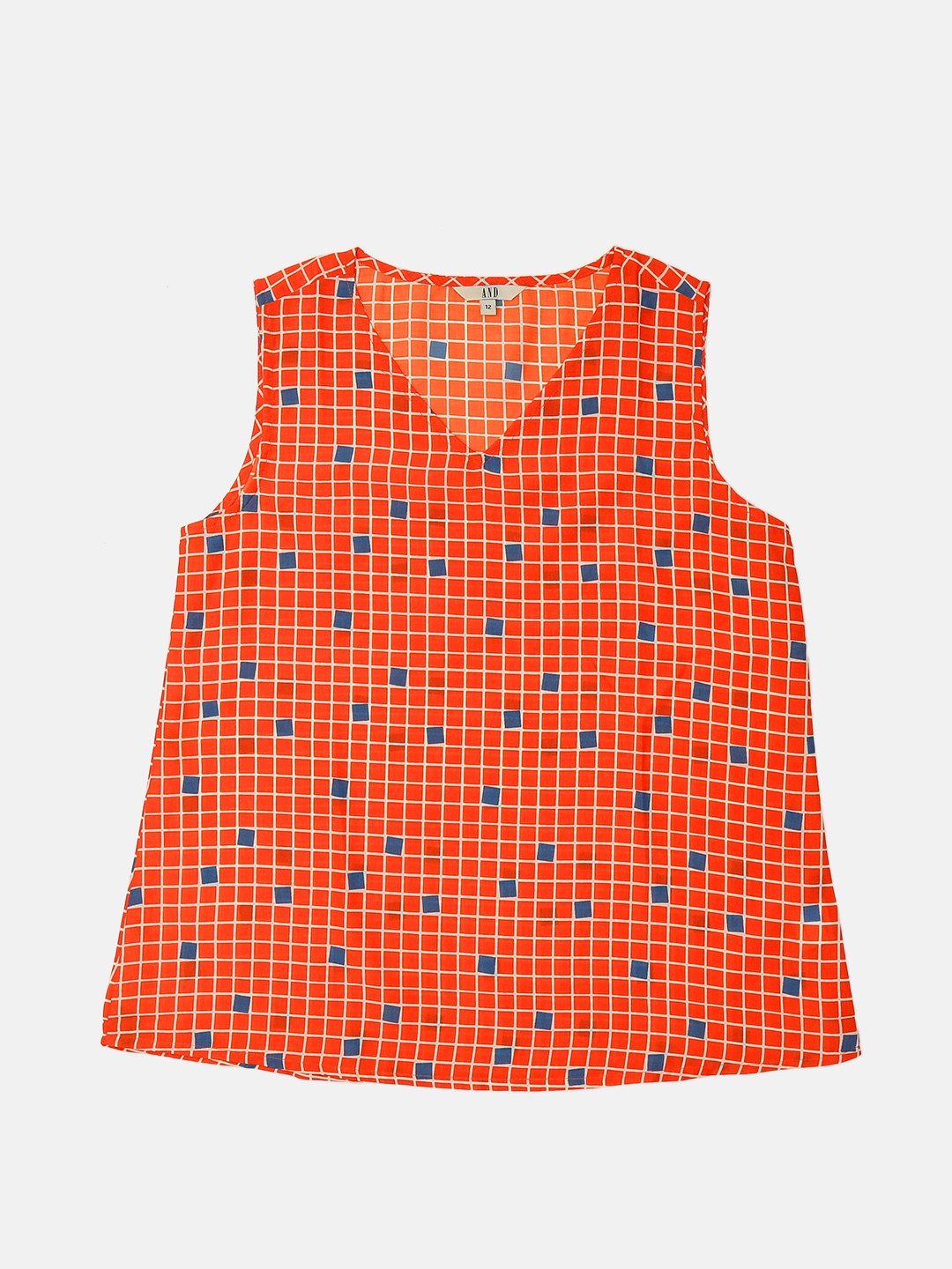 

AND Women Orange Printed A-Line Top