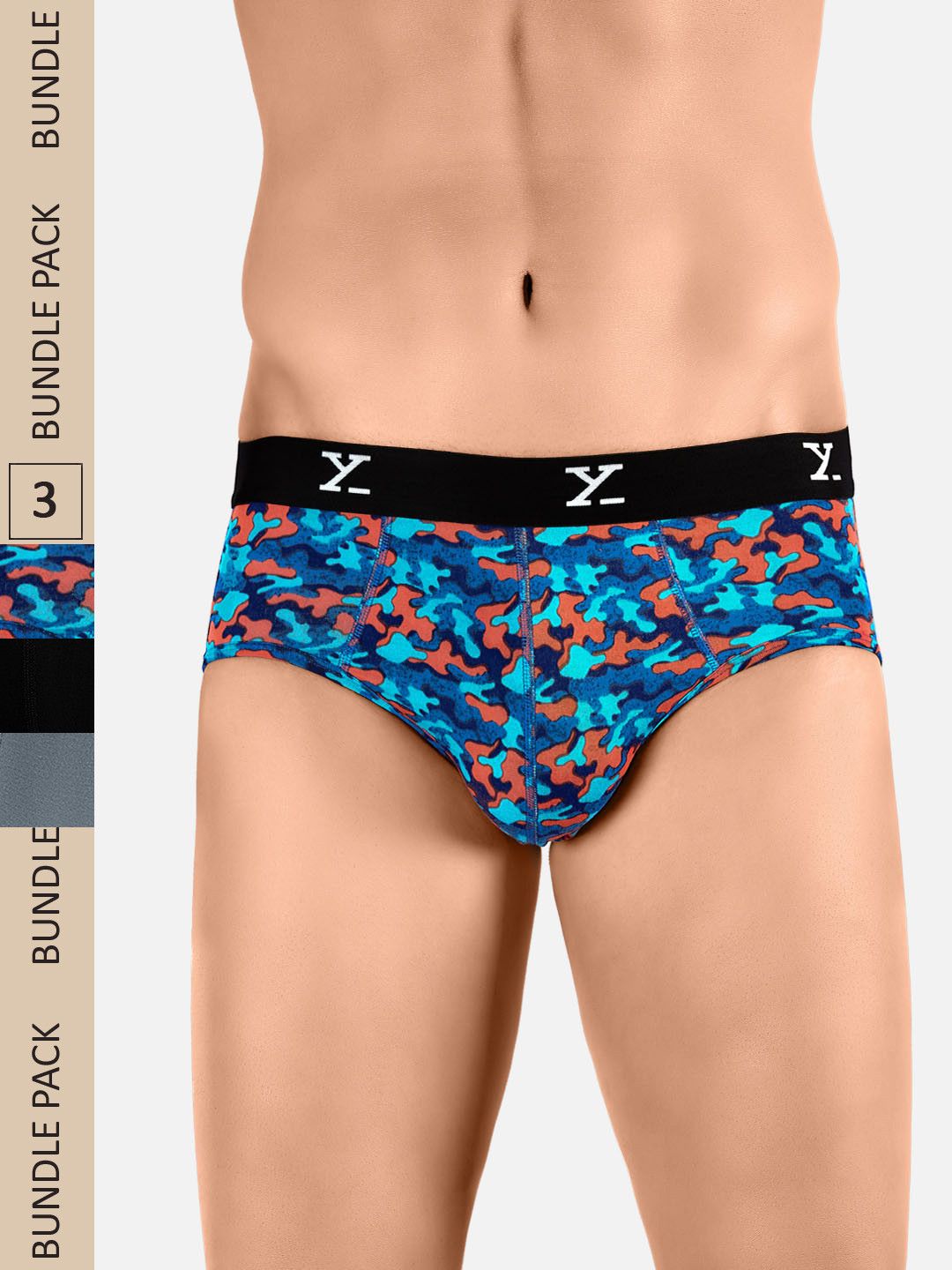 

XYXX Men IntelliSoft Antimicrobial Micro Modal Pack of 3 Shuffle Briefs XYBRF3PCKN271S, Black