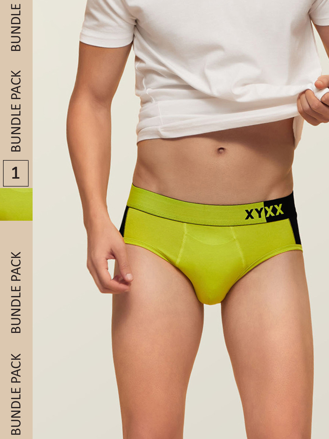 

XYXX Men IntelliSoft Antimicrobial Micro Modal Pack of 2 Dualist Briefs XYBRF2PCKN171, Lime green