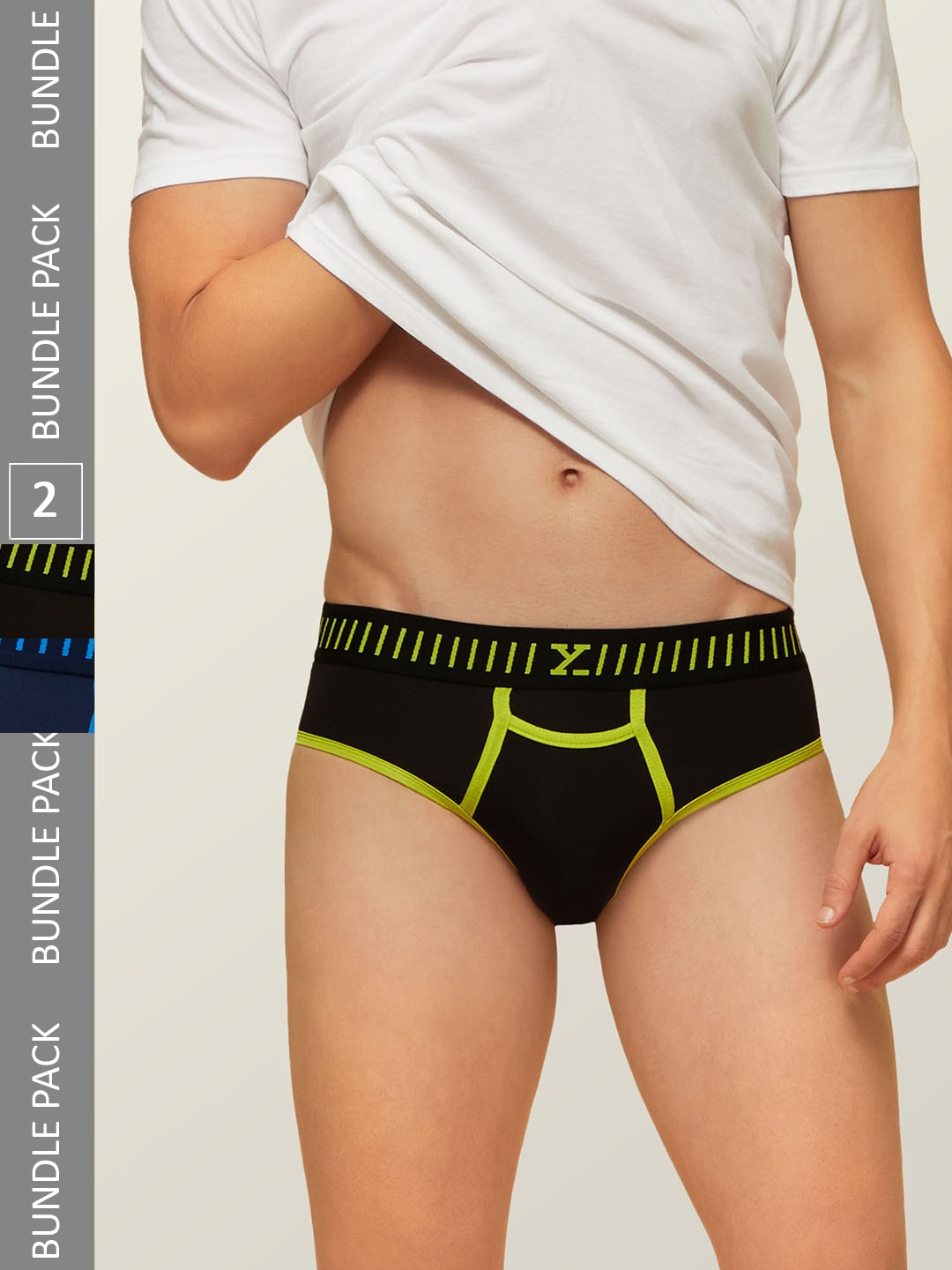 

XYXX Men IntelliSoft Antimicrobial Micro Modal Pack of 2 Vibe Briefs XYBRF2PCKN149, Black