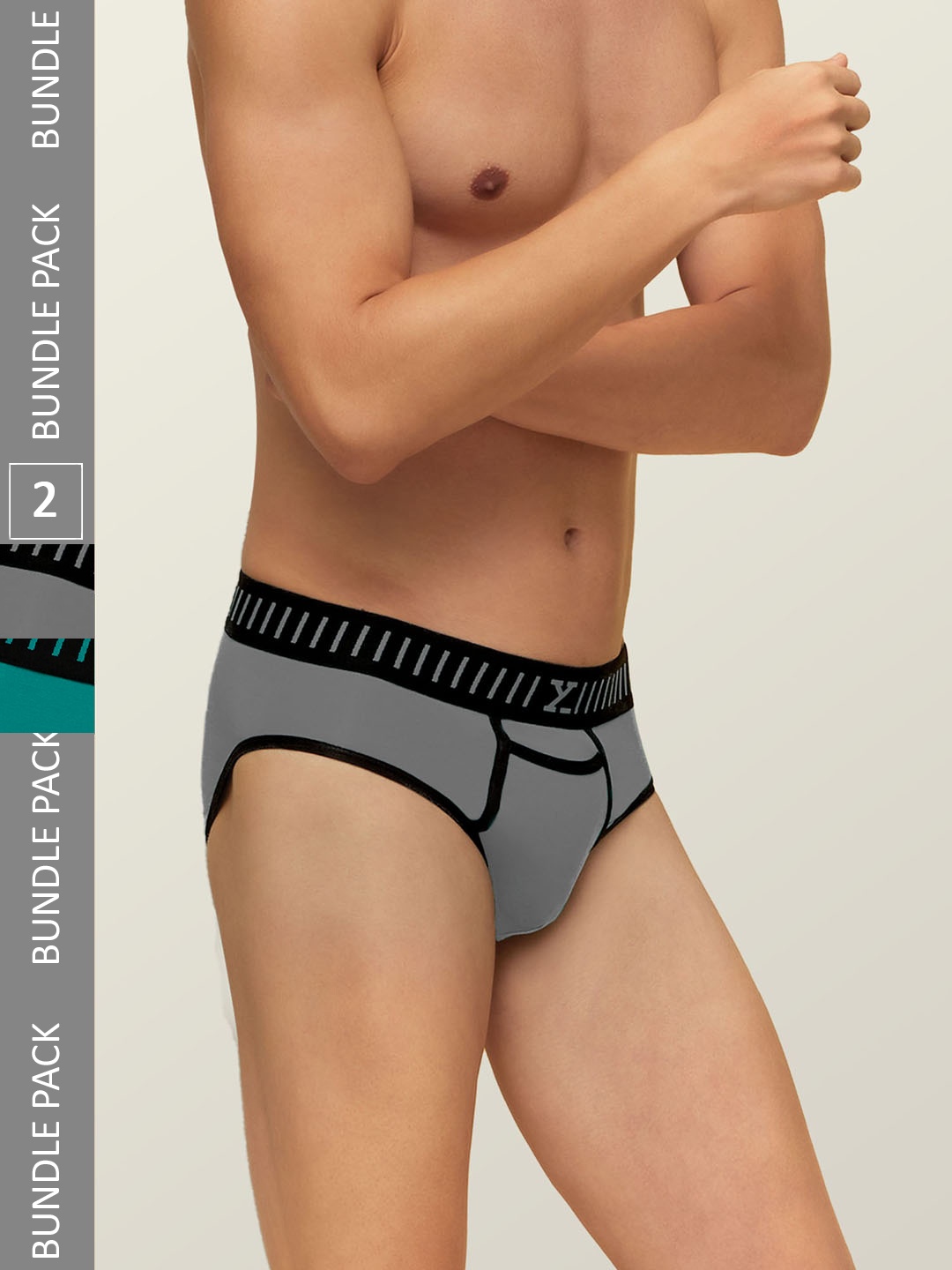 

XYXX Men IntelliSoft Antimicrobial Micro Modal Pack of 2 Vibe Briefs XYBRF2PCKN155, Teal
