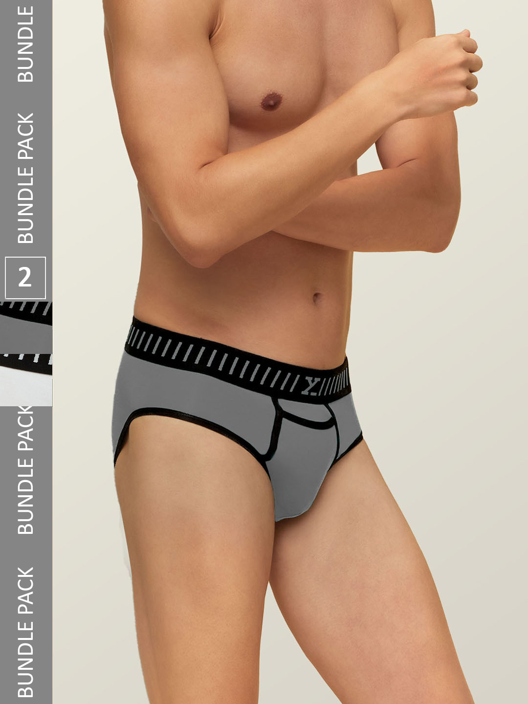 

XYXX Men IntelliSoft Antimicrobial Micro Modal Pack of 2 Vibe Briefs XYBRF2PCKN158, White