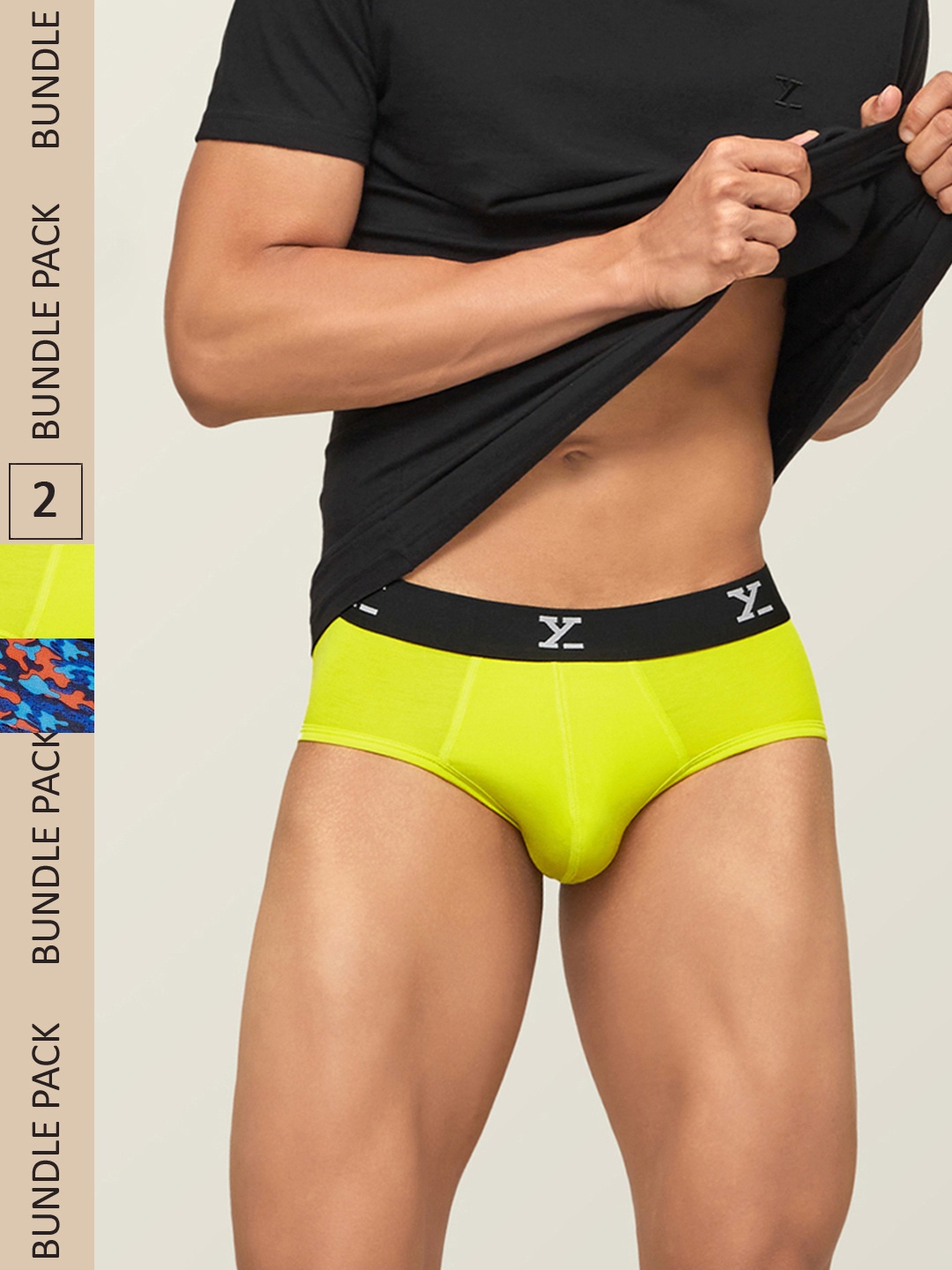 

XYXX Men IntelliSoft Antimicrobial Micro Modal Pack of 2 Shuffle Briefs XYBRF2PCKN179S, Blue