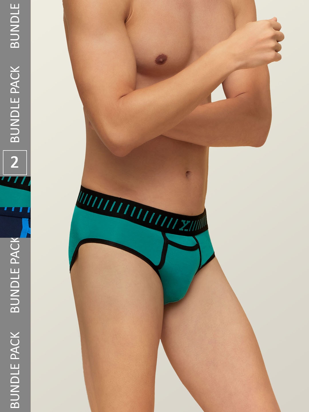 

XYXX Men IntelliSoft Antimicrobial Micro Modal Pack of 2 Vibe Briefs XYBRF2PCKN154, Teal