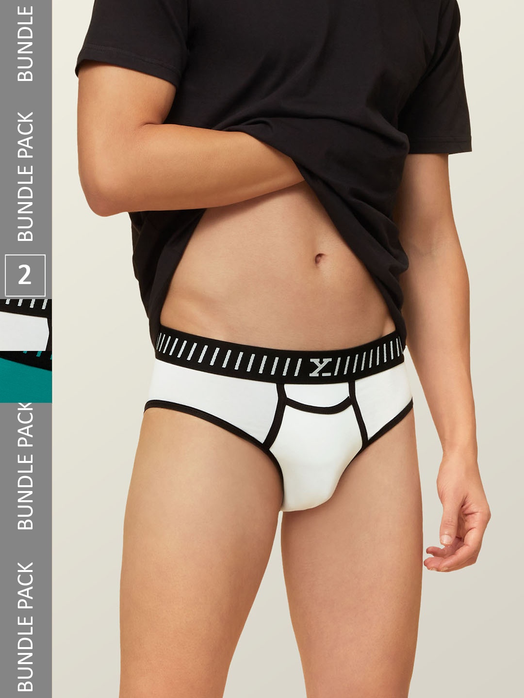 

XYXX Men IntelliSoft Antimicrobial Micro Modal Pack of 2 Vibe Briefs XYBRF2PCKN157, Teal