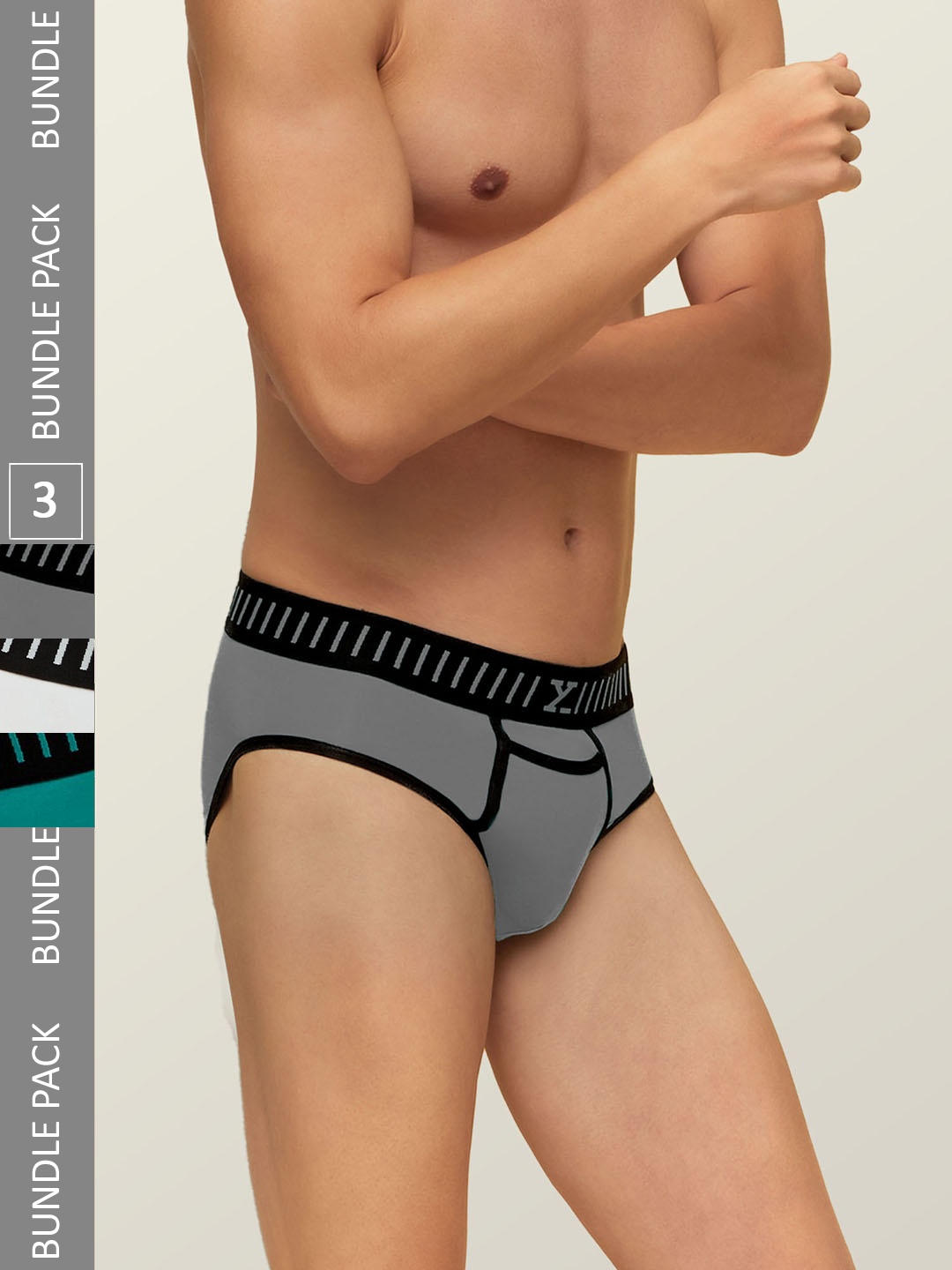 

XYXX Men IntelliSoft Antimicrobial Micro Modal Pack of 3 Vibe Briefs XYBRF3PCKN254, Blue