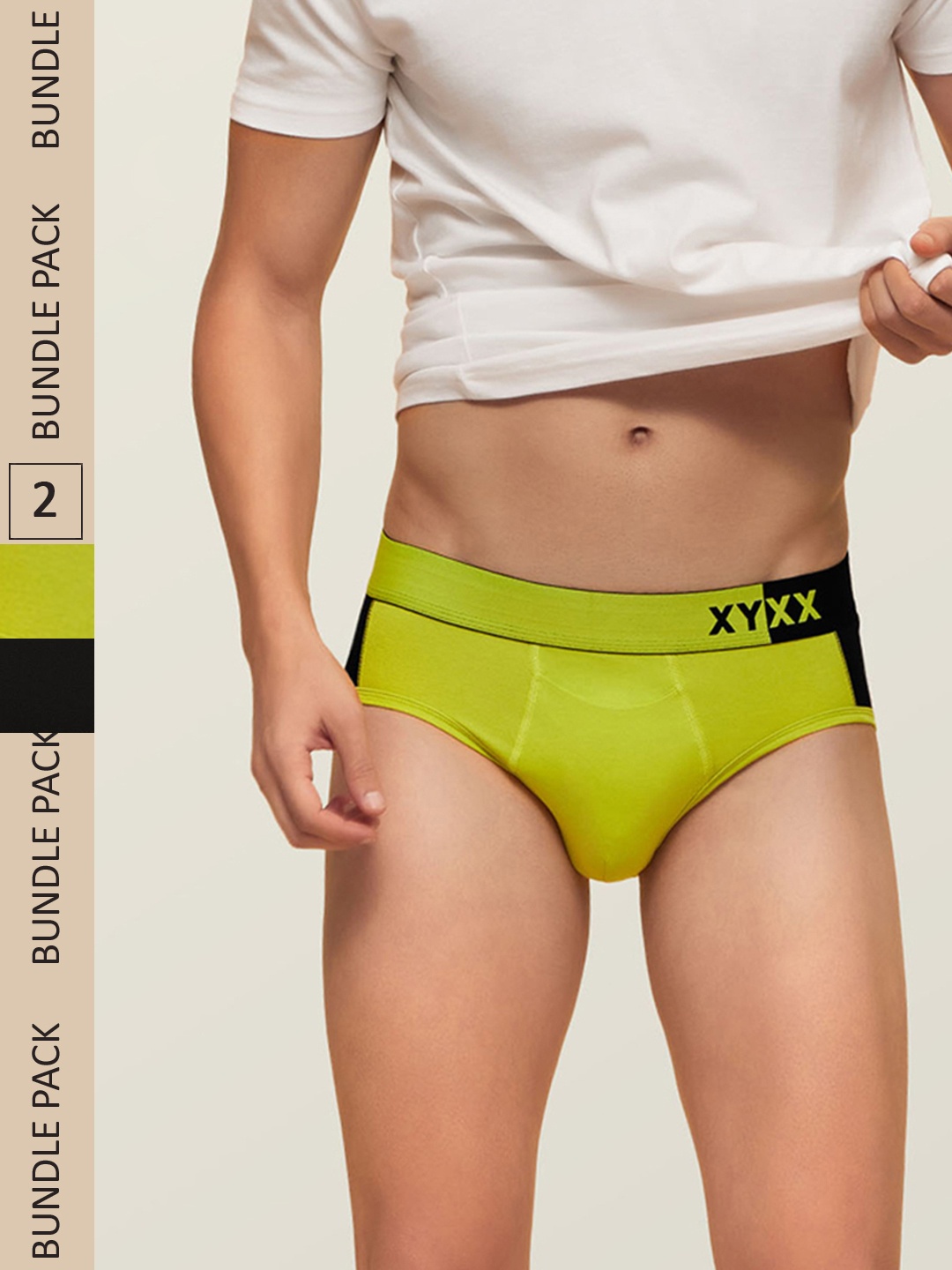 

XYXX Men IntelliSoft Antimicrobial Micro Modal Pack of 2 Dualist Briefs XYBRF2PCKN165, Navy blue