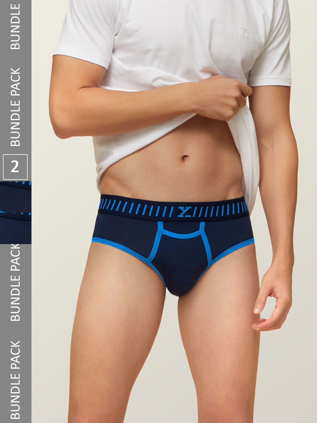 

XYXX Men IntelliSoft Antimicrobial Micro Modal Pack of 2 Vibe Briefs XYBRF2PCKN145, Blue