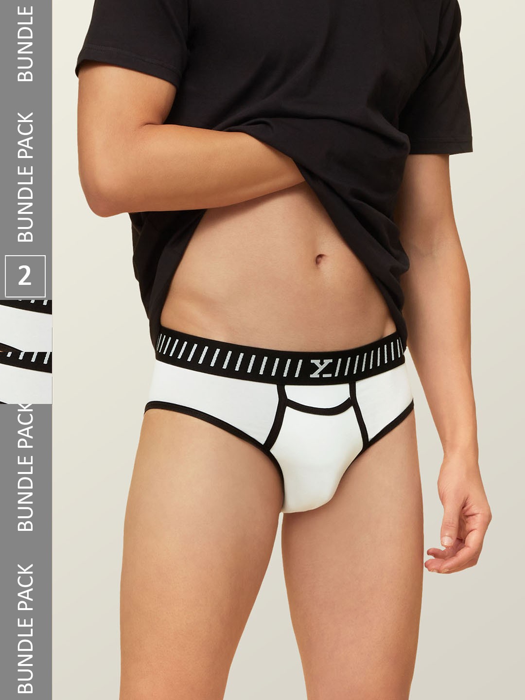 

XYXX Men IntelliSoft Antimicrobial Micro Modal Pack of 2 Vibe Briefs XYBRF2PCKN159, White