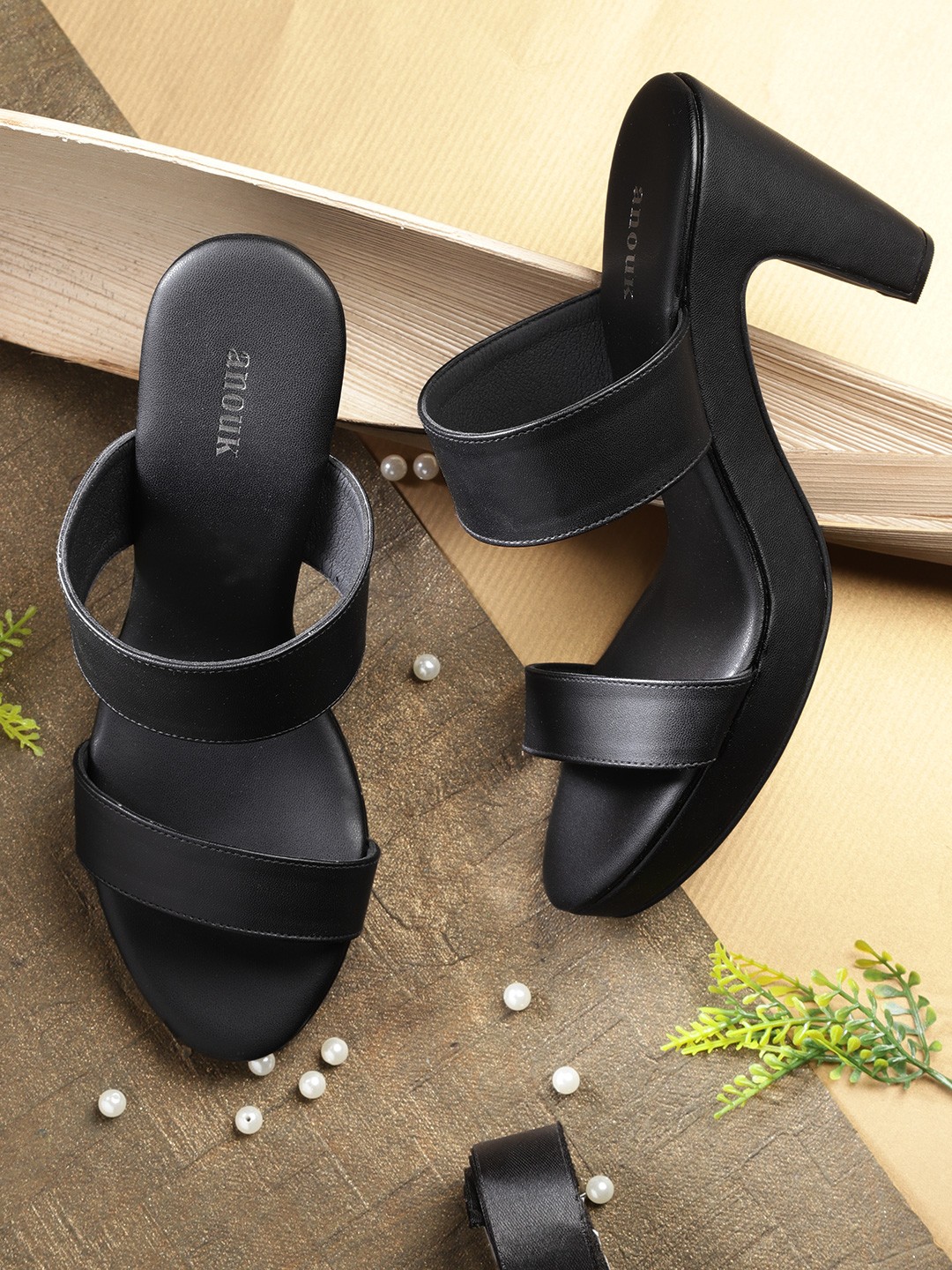 

Anouk Women Black Solid Heels