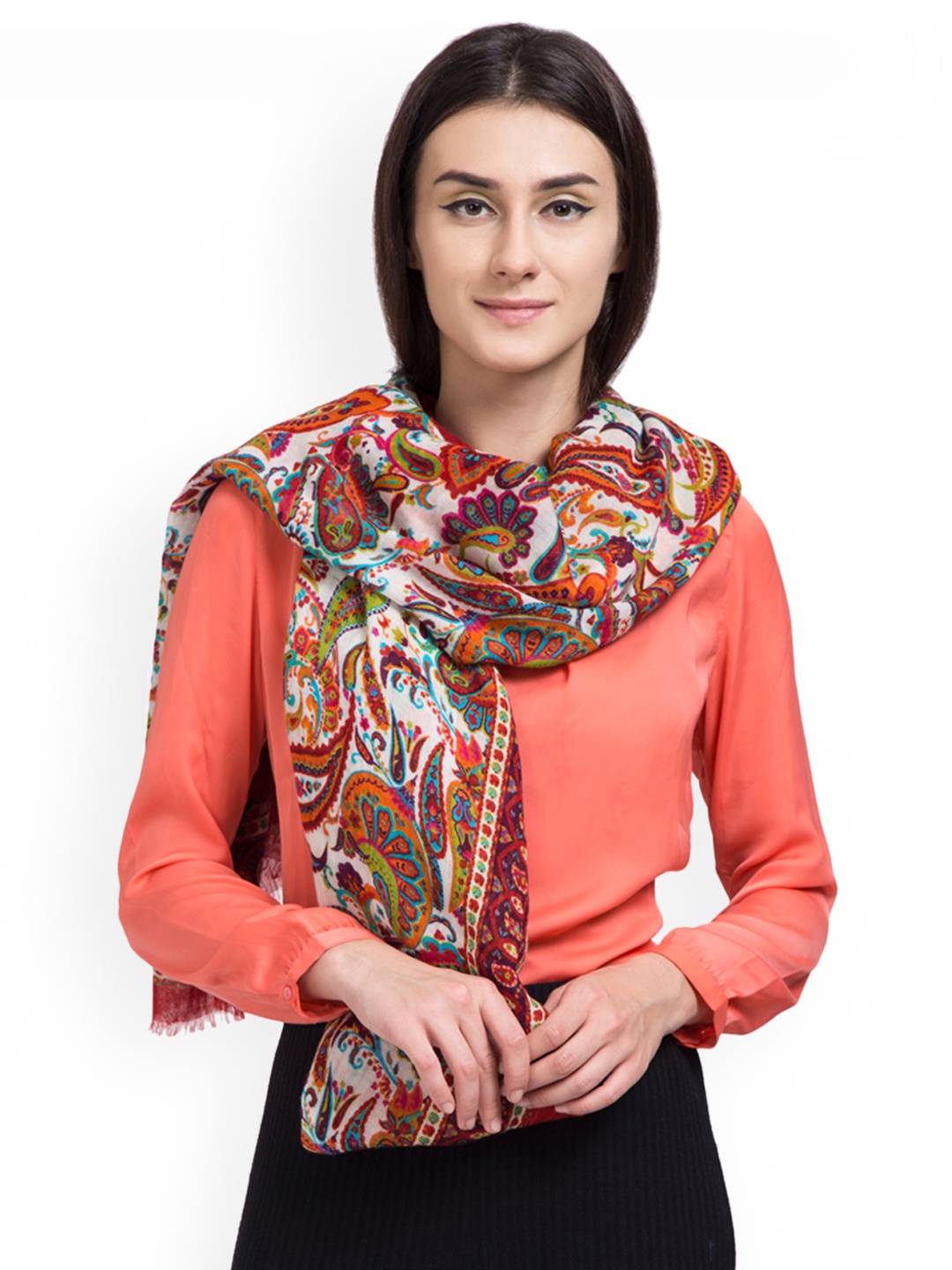 

Shingora Women Multi-coloured Floral Printed Shawl