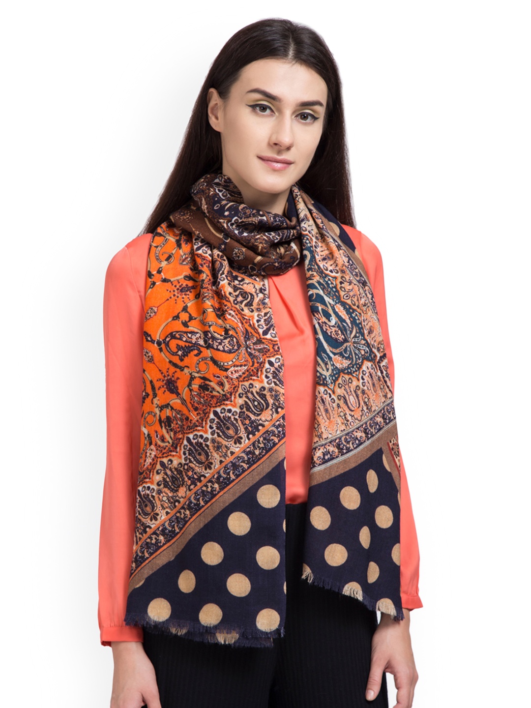 

SHINGORA Women Black Printed Shawl