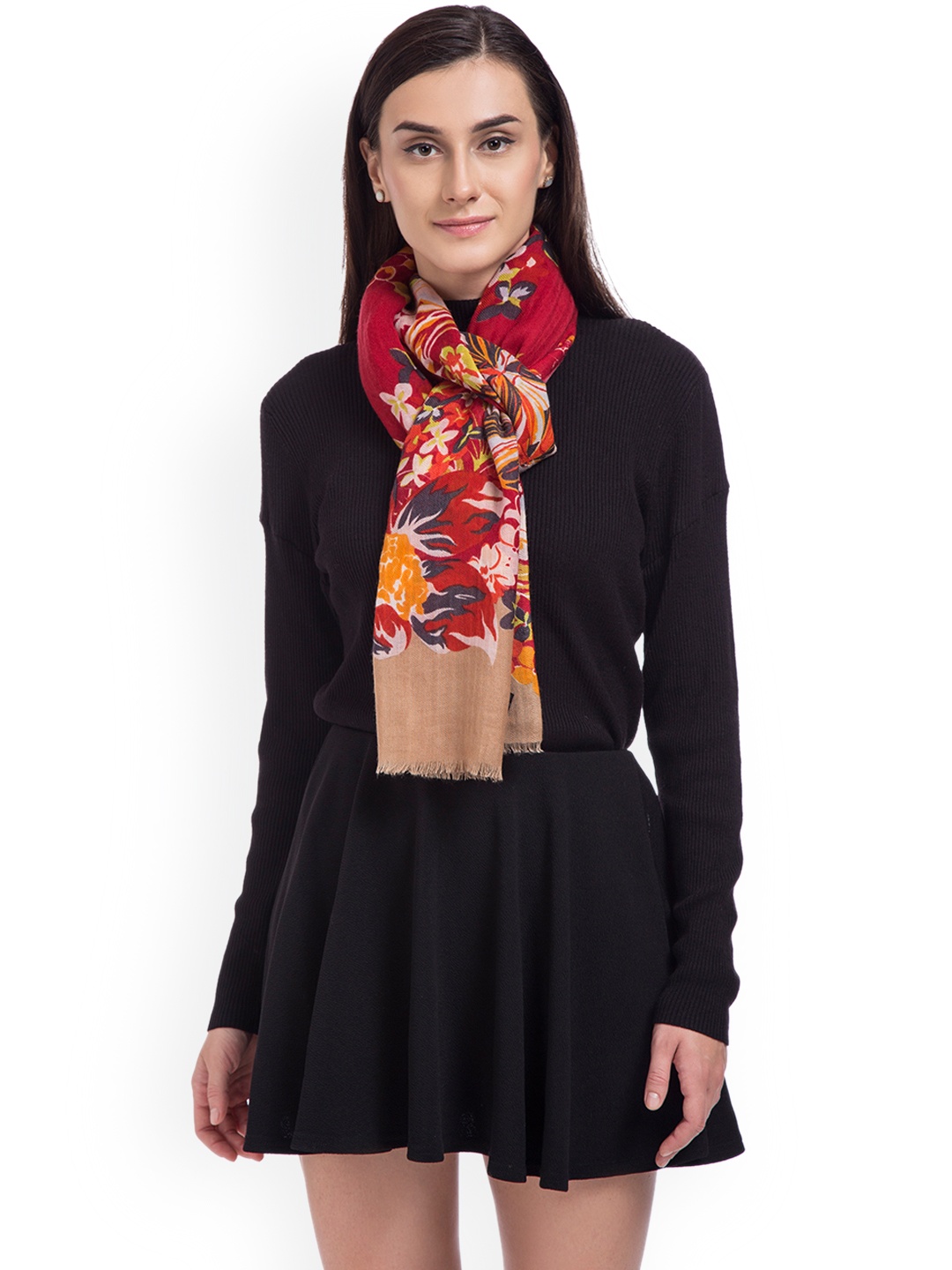 

SHINGORA Women Red Printed Woollen Stole