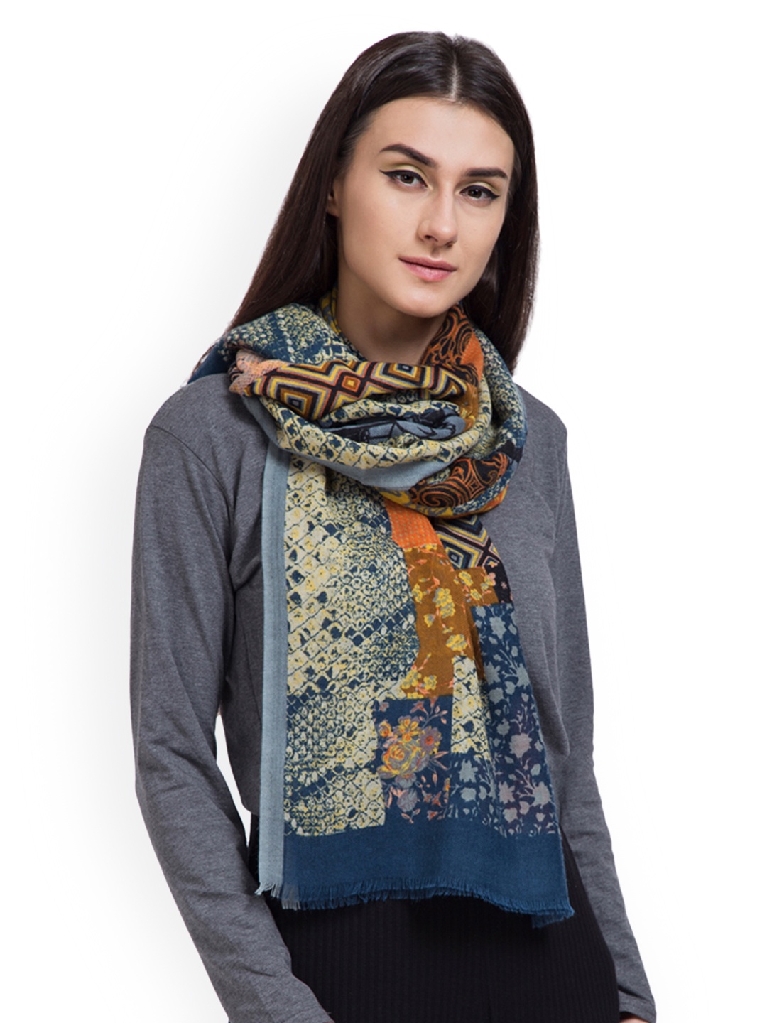 

SHINGORA Women Multicoloured Woven Design Woollen Stole, Multi