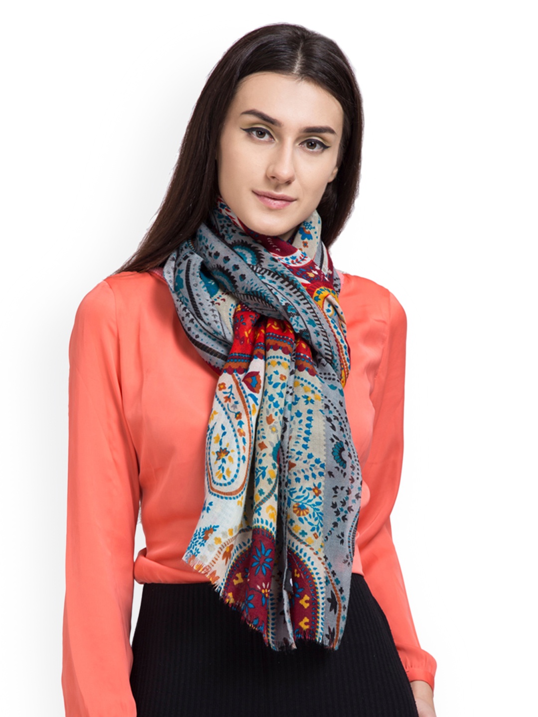

SHINGORA Women Multi-coloured Printed Shawl