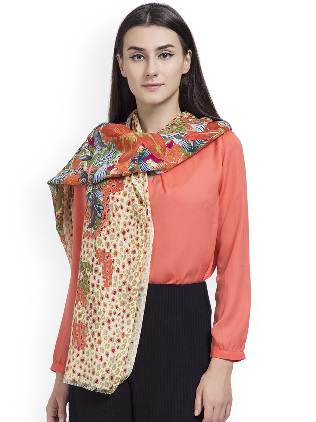 

SHINGORA Women Multicoloured Woven Design Stole, Multi