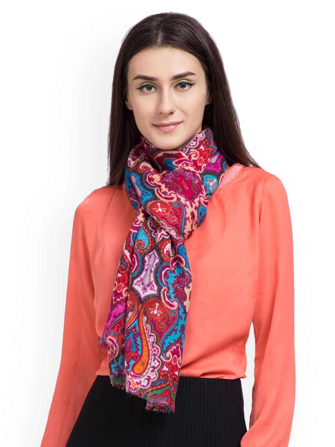 

SHINGORA Women Multi-coloured Printed Shawl